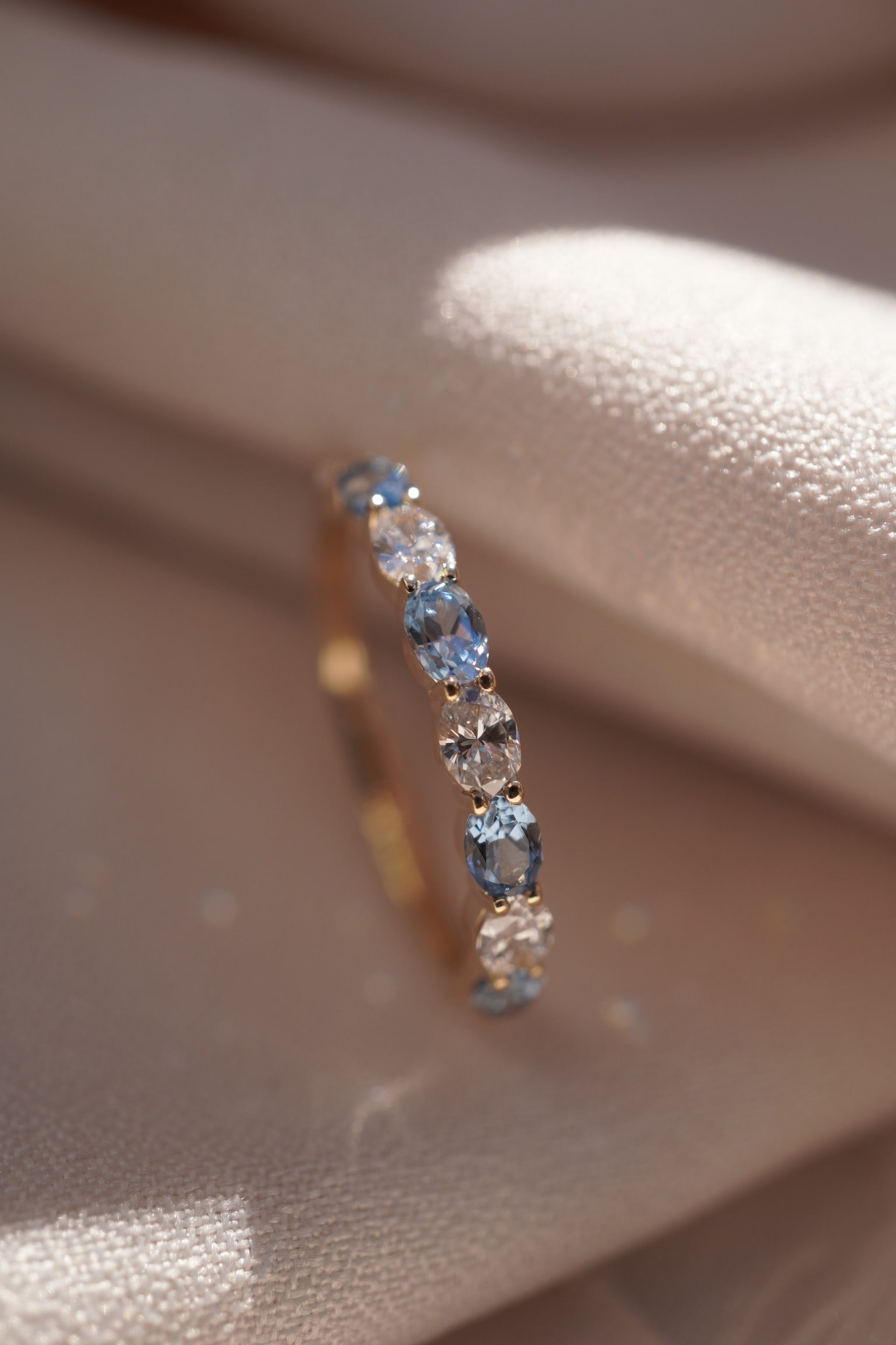 Custom Oval and Gemstone Band