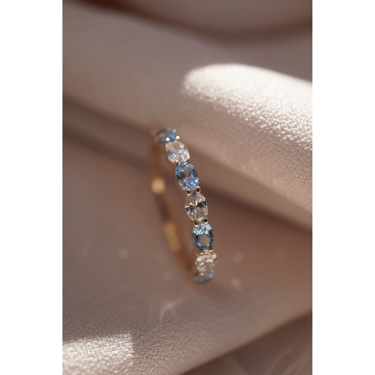 Custom Oval and Gemstone Band