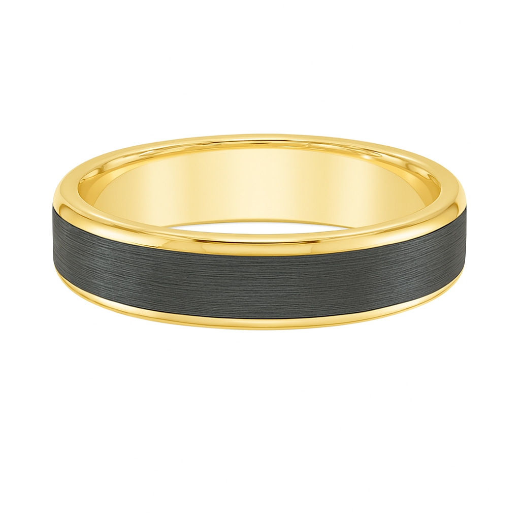 Charcoal and Gold Step Edge Band