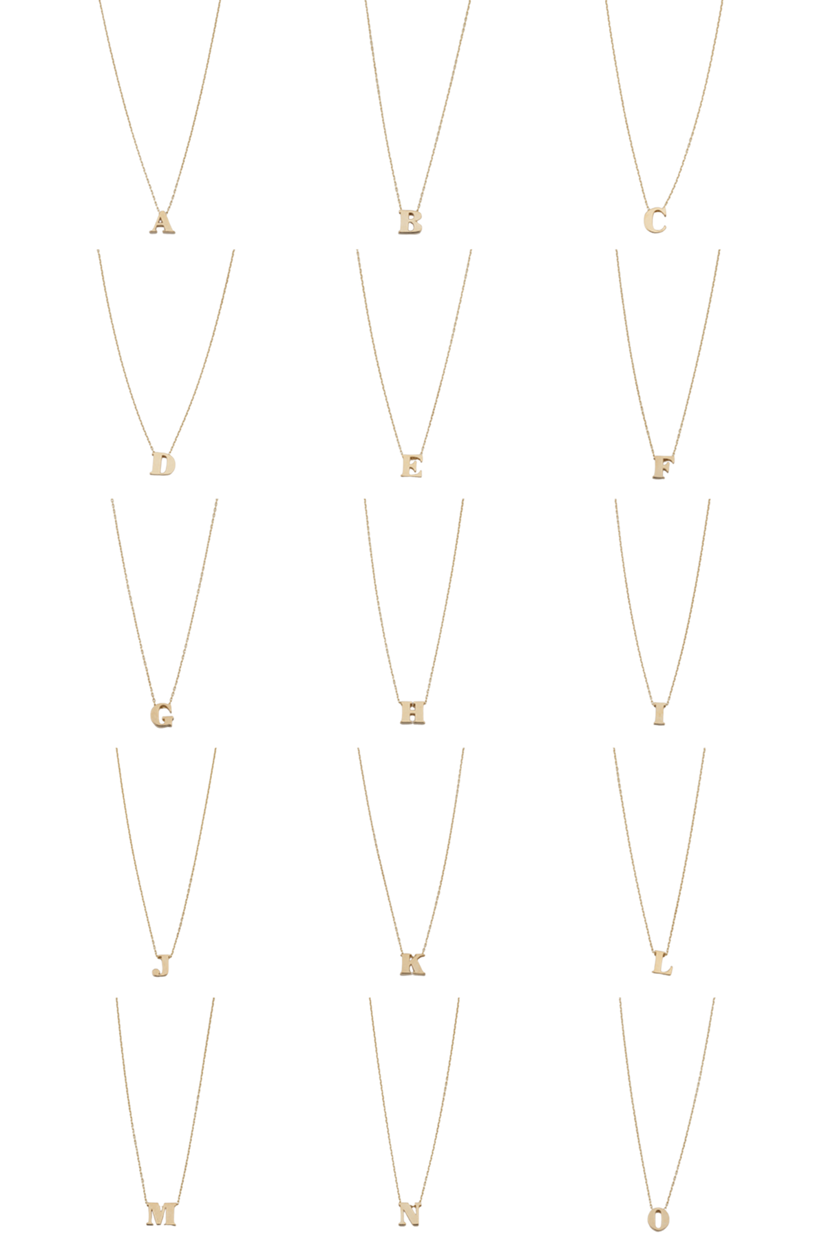 Block Initial Necklace