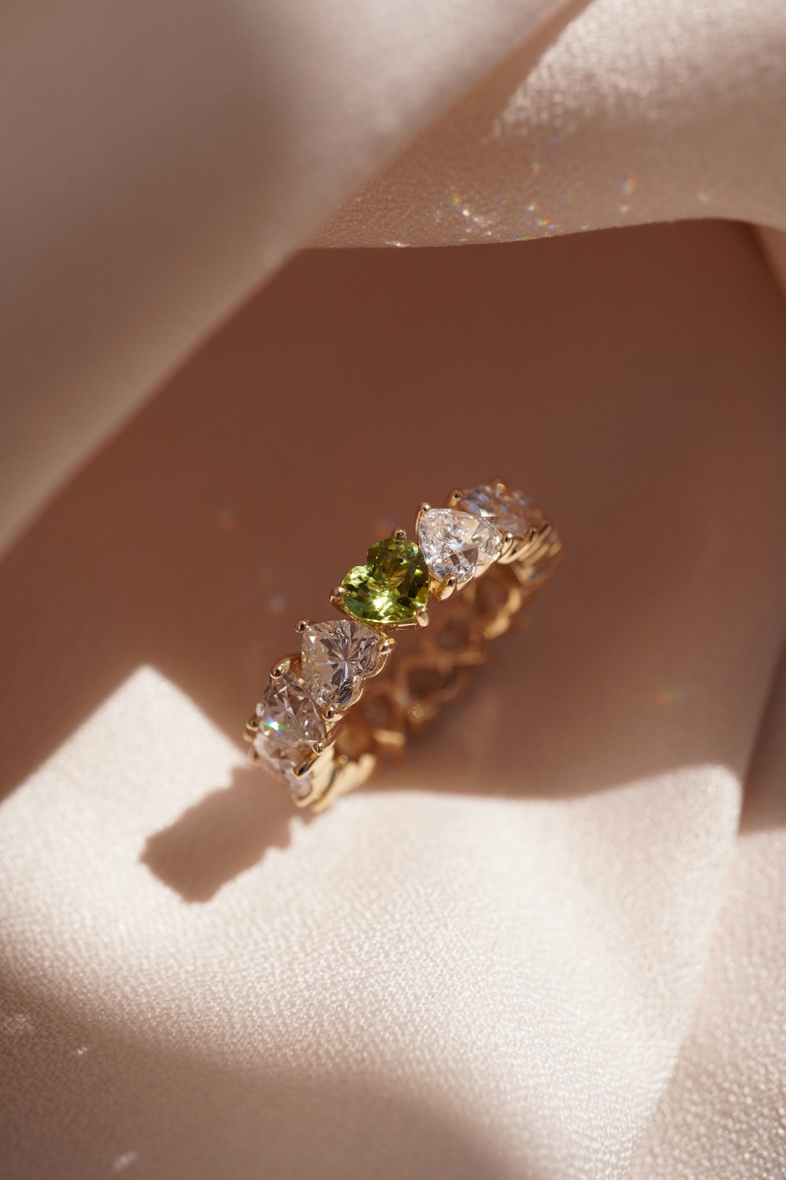 Custom Gemstone Heart Band