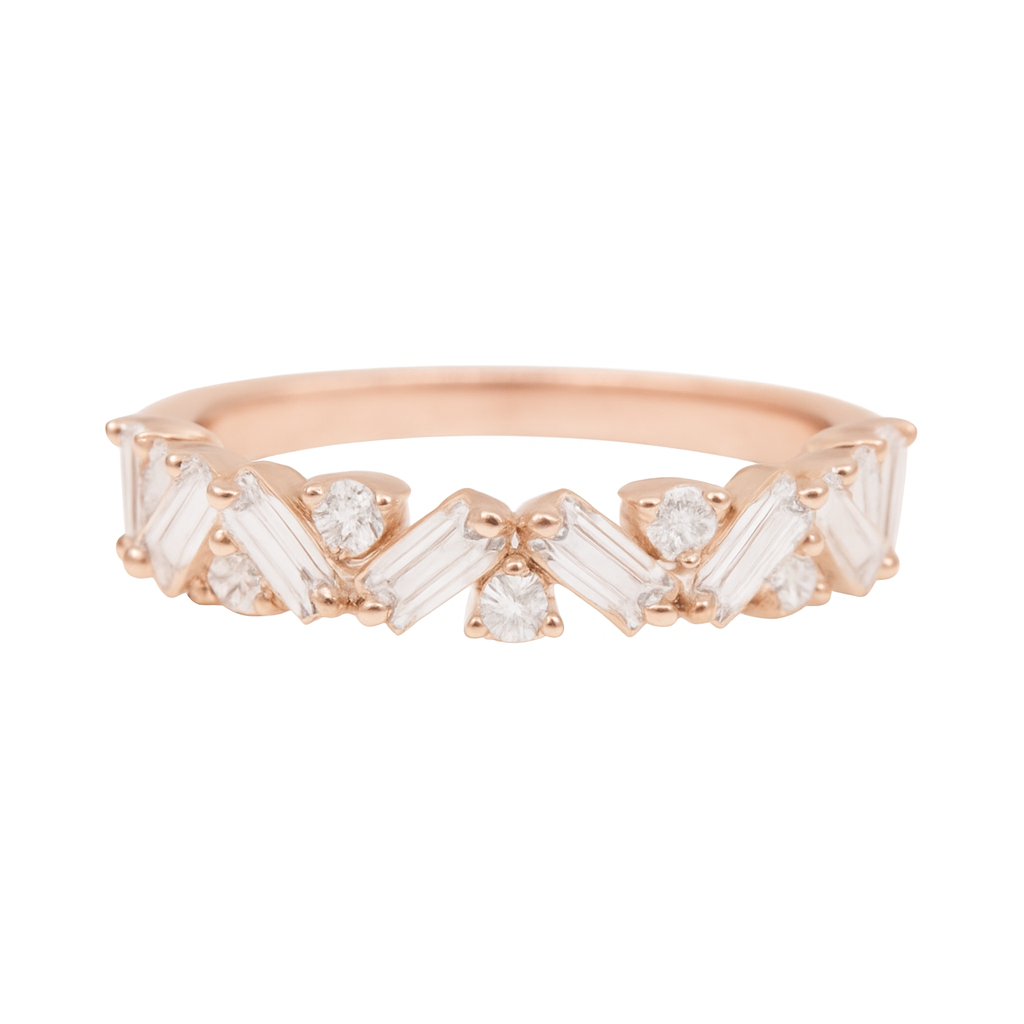 Baguette and Round Diamond Band