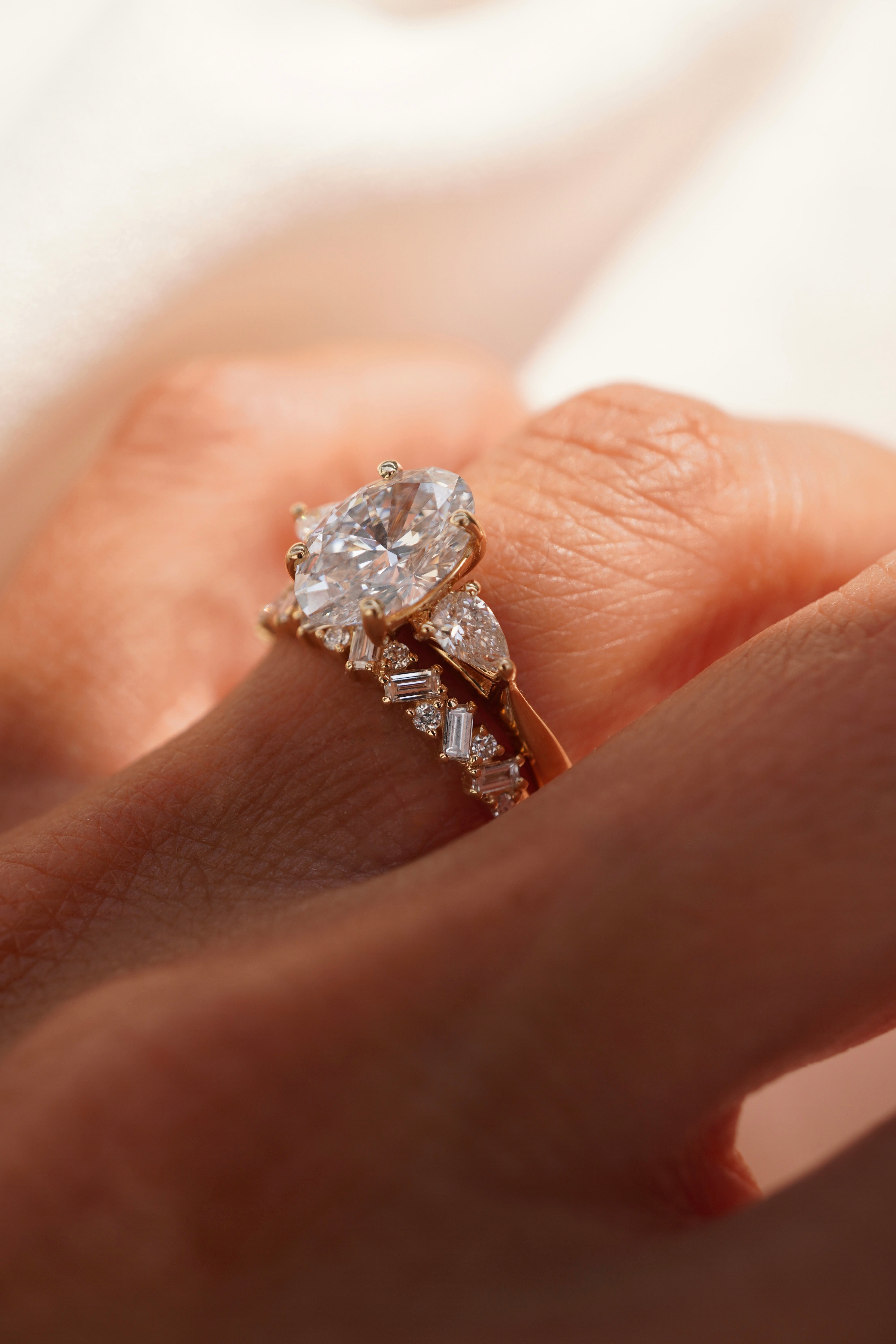 Lab Grown Petite Baguette and Round Diamond Band