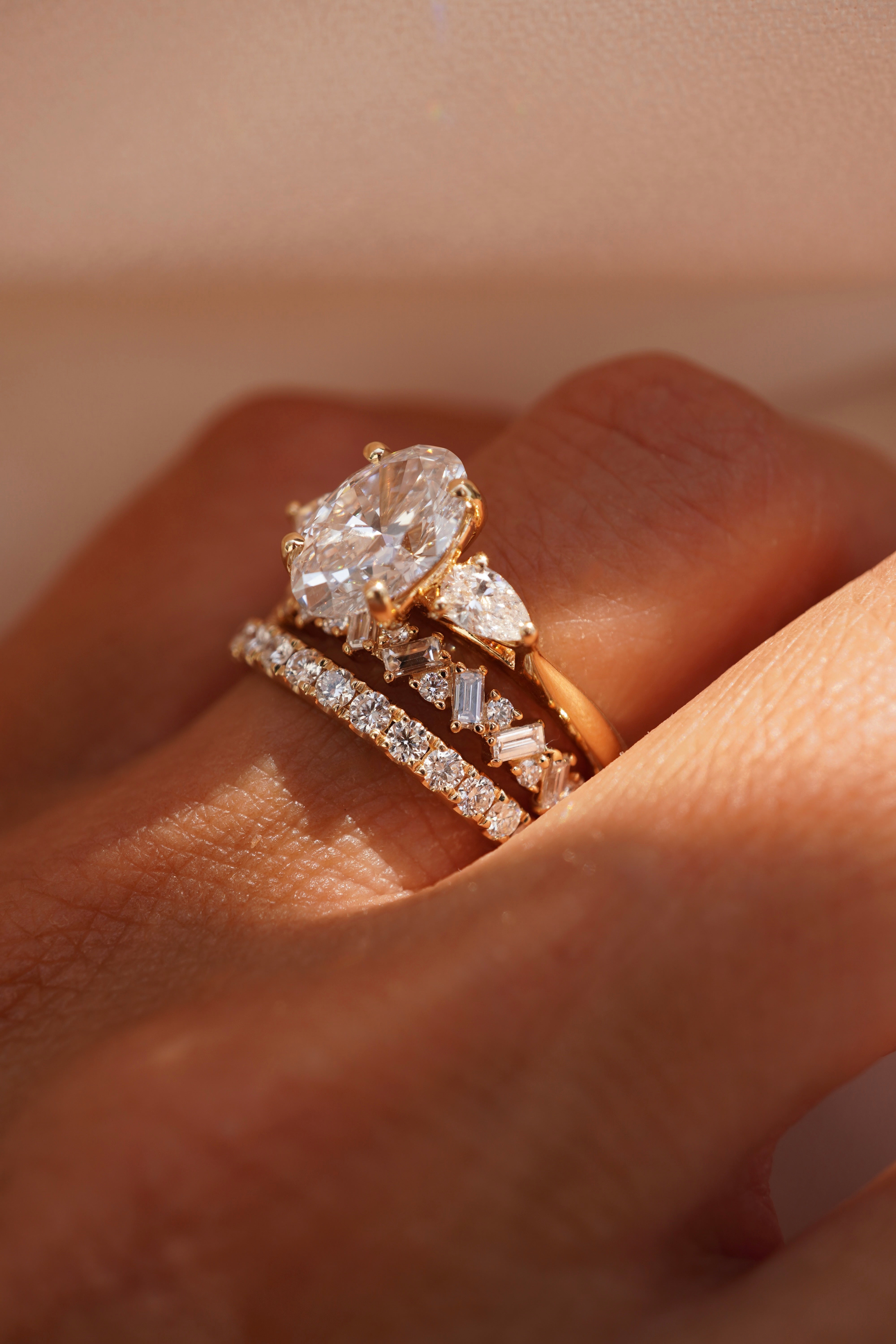 Lab Grown Petite Baguette and Round Diamond Band