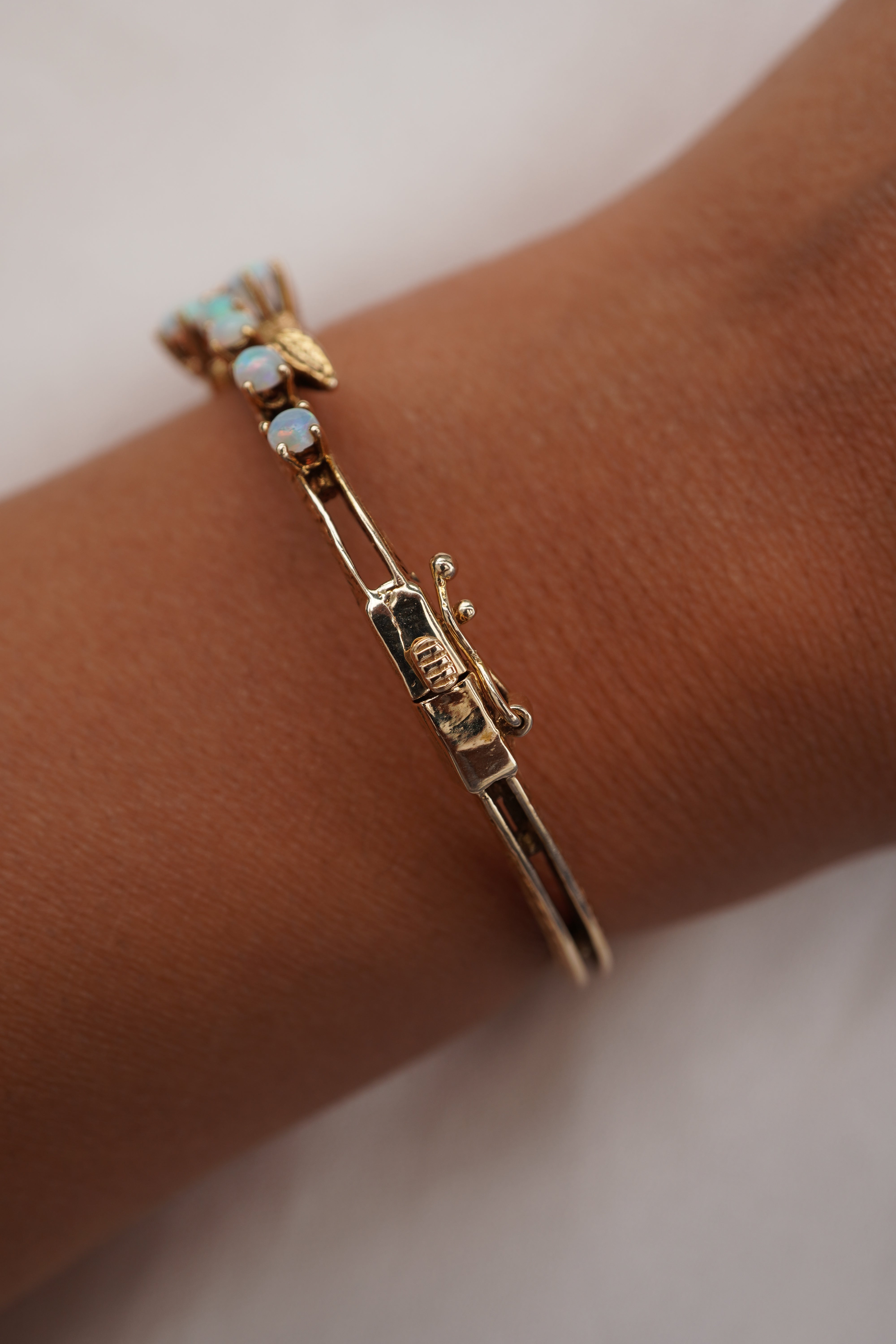 Opal and Leaf Bangle