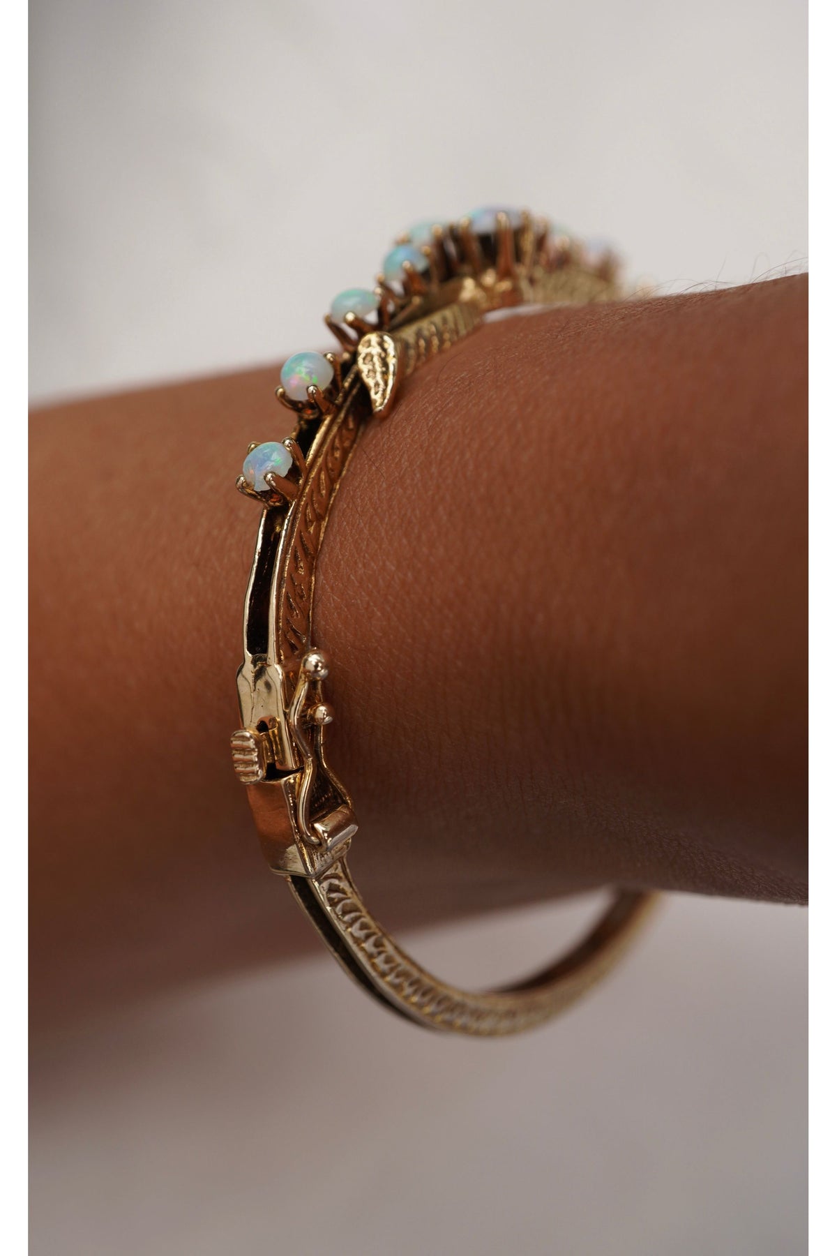 Opal and Leaf Bangle