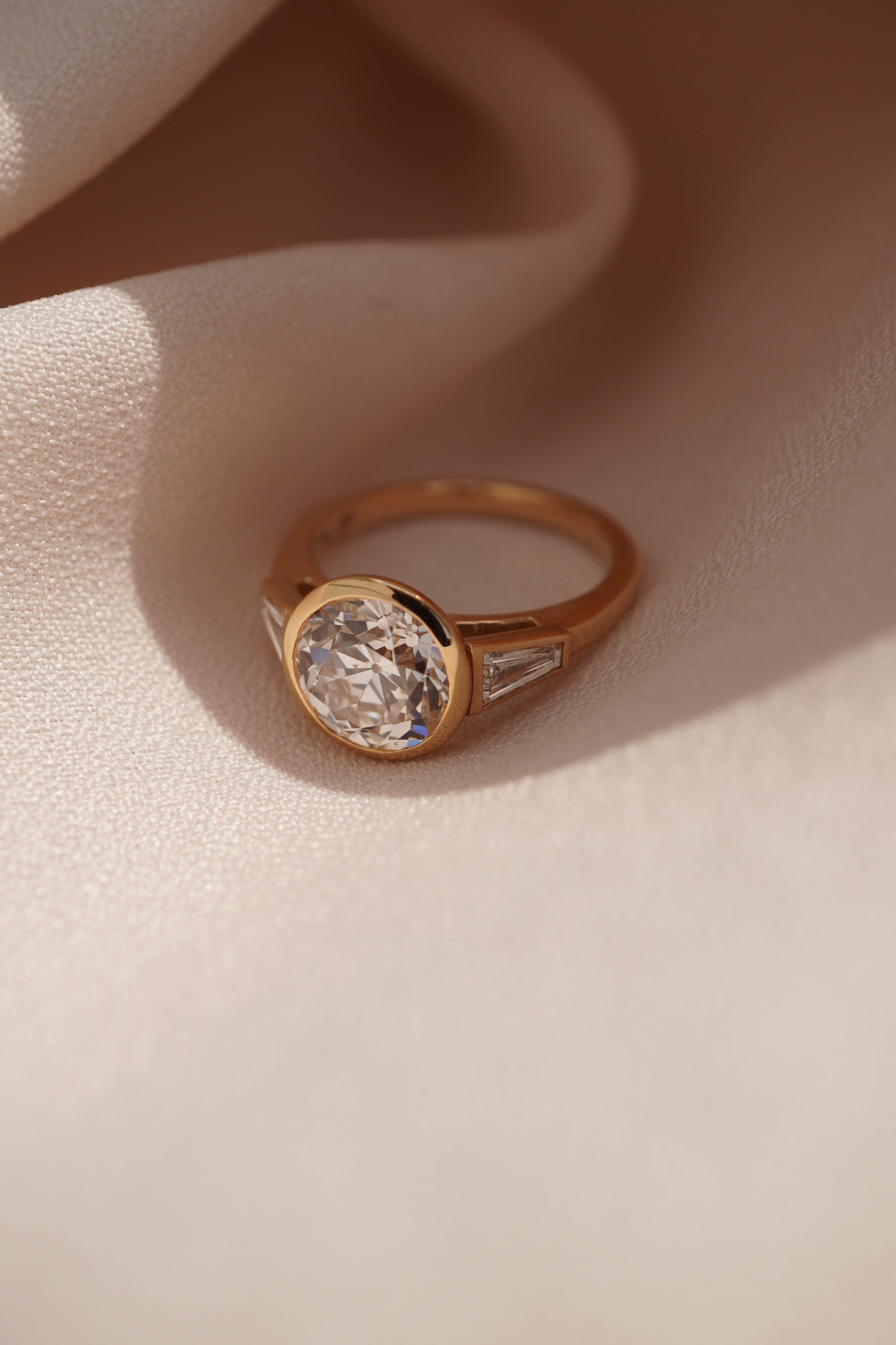 Old European Three Stone Ring