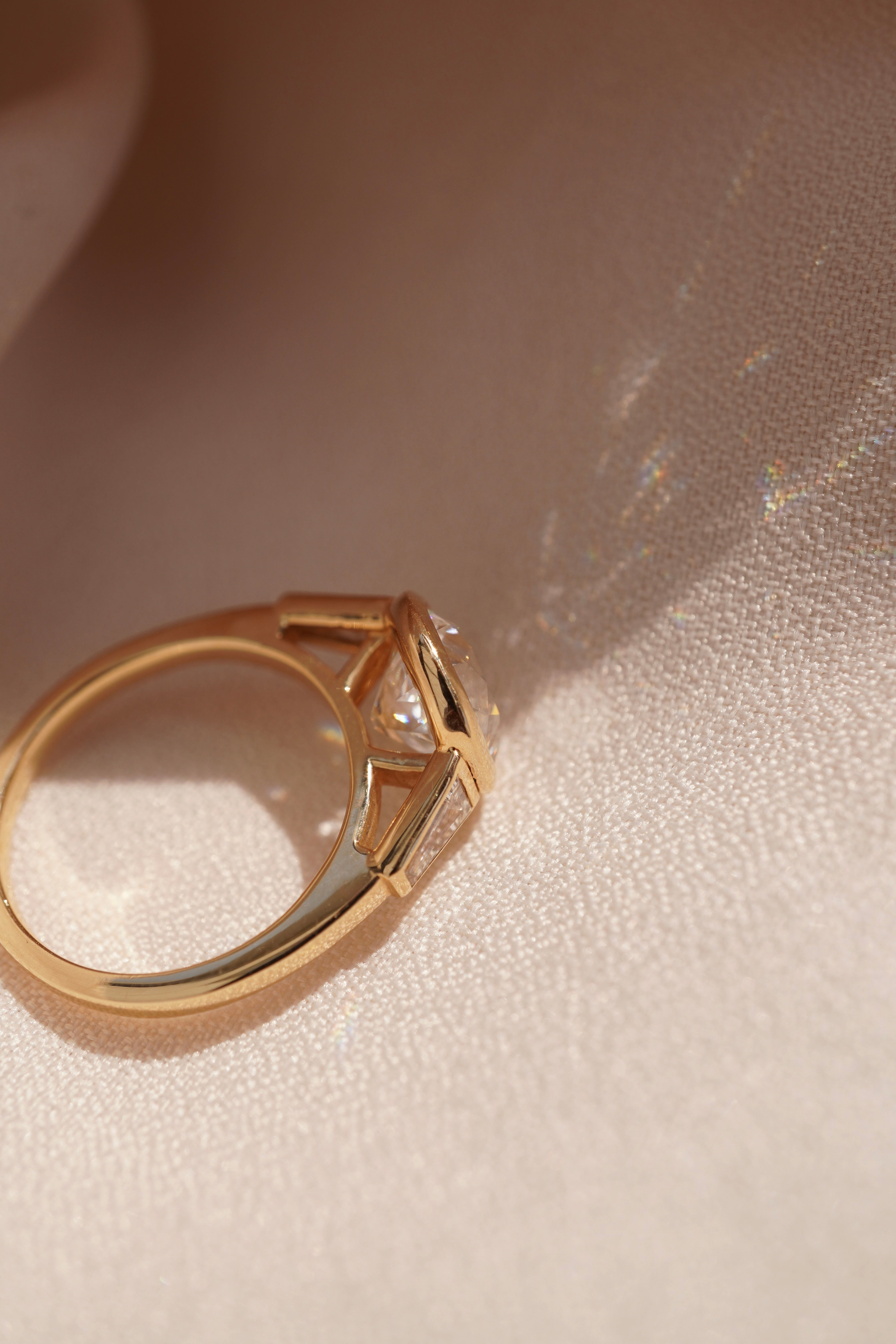 Old European Three Stone Ring