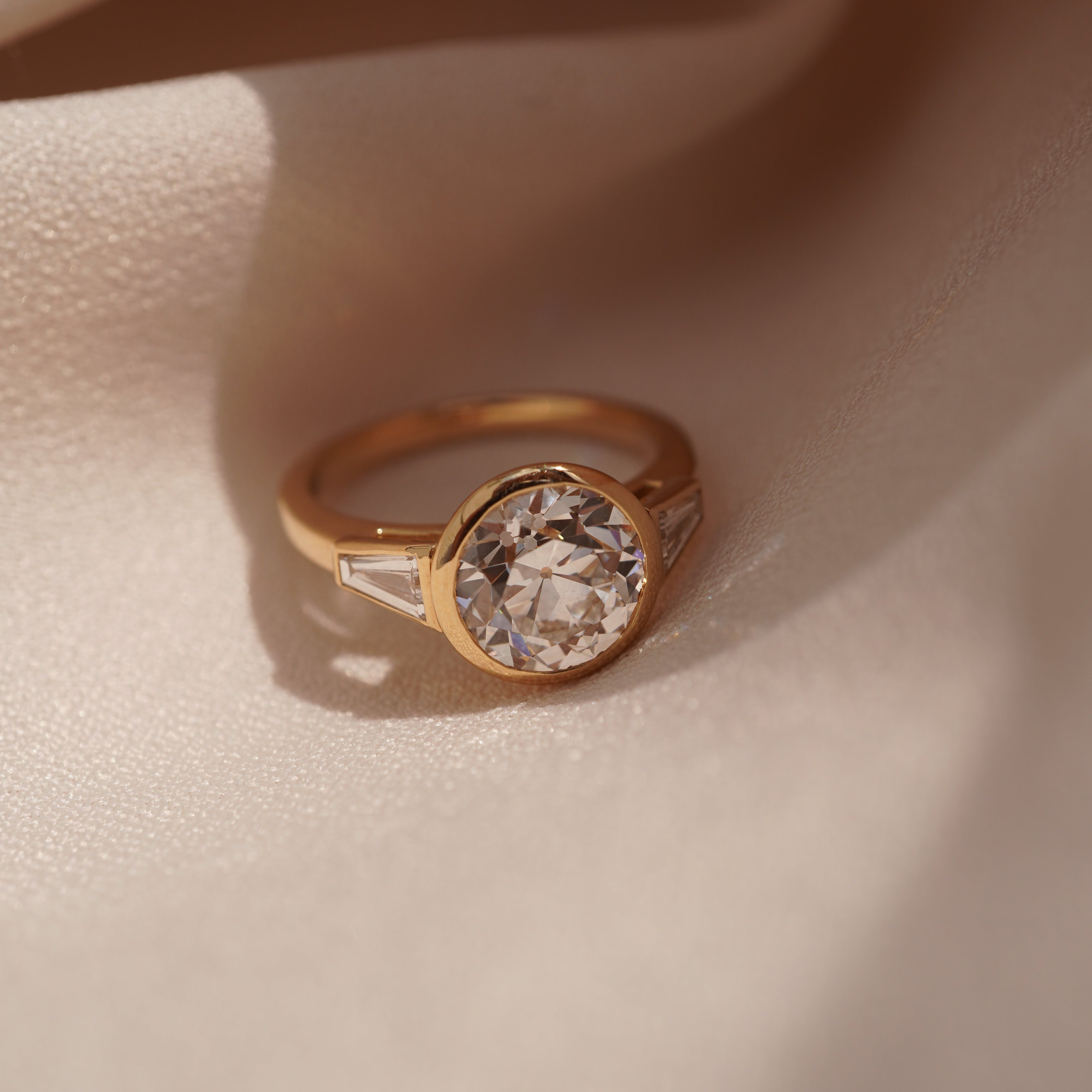 Old European Three Stone Ring