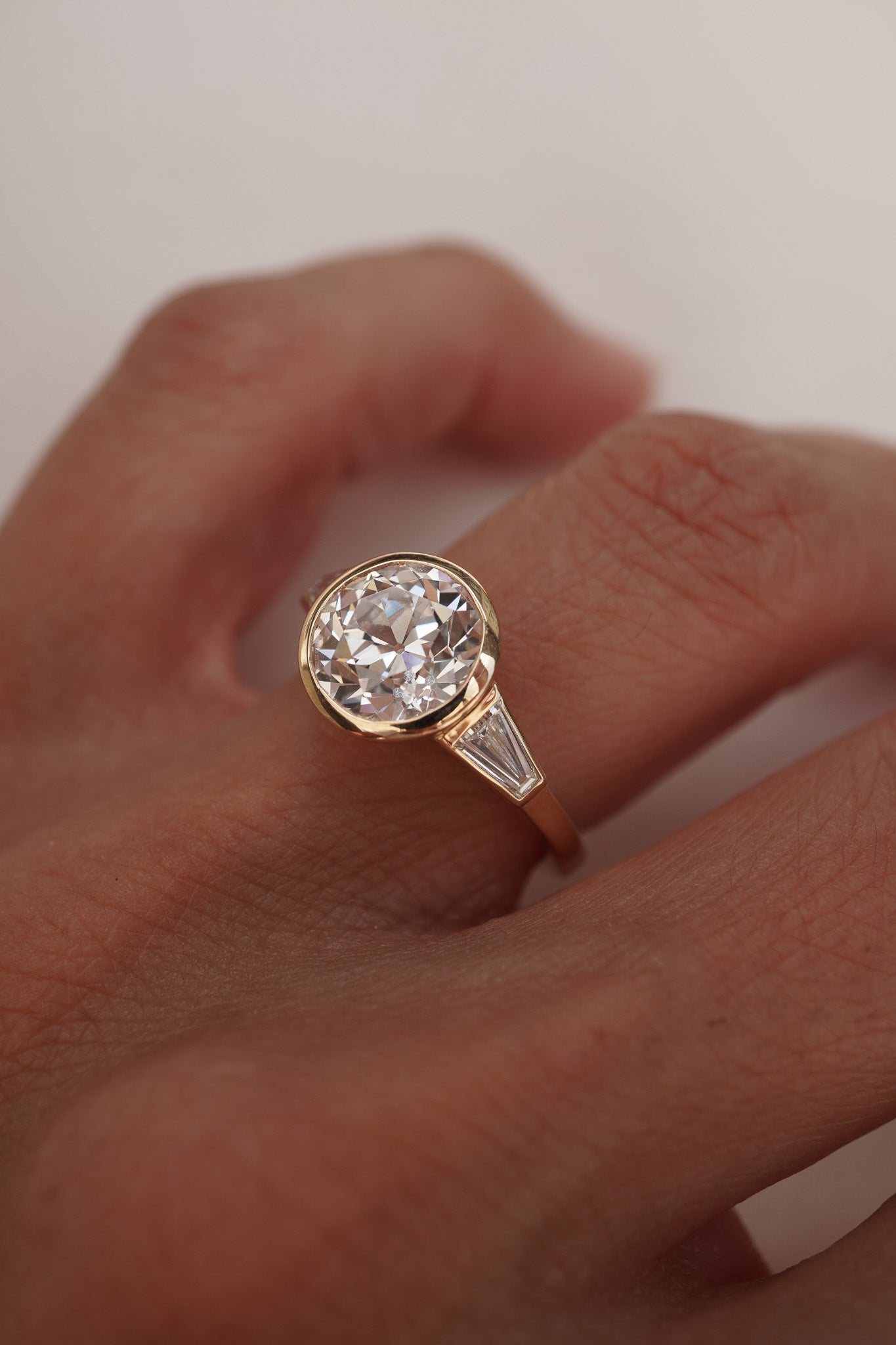 Old European Three Stone Ring
