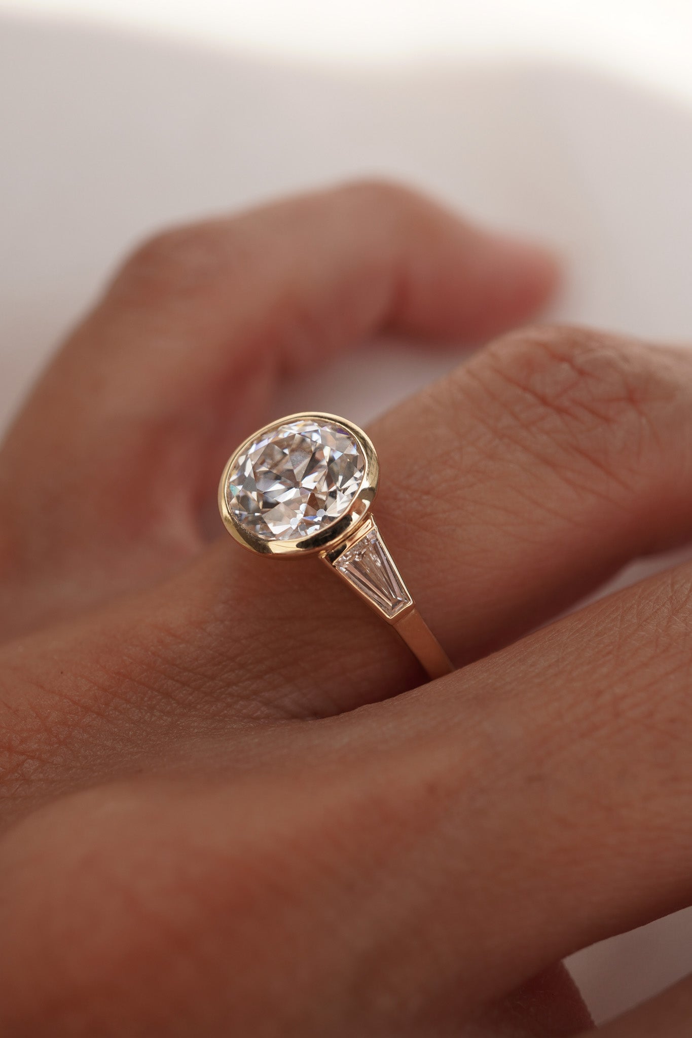 Old European Three Stone Ring