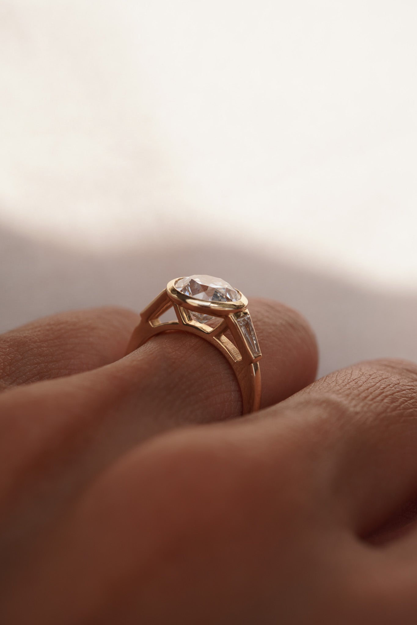 Old European Three Stone Ring