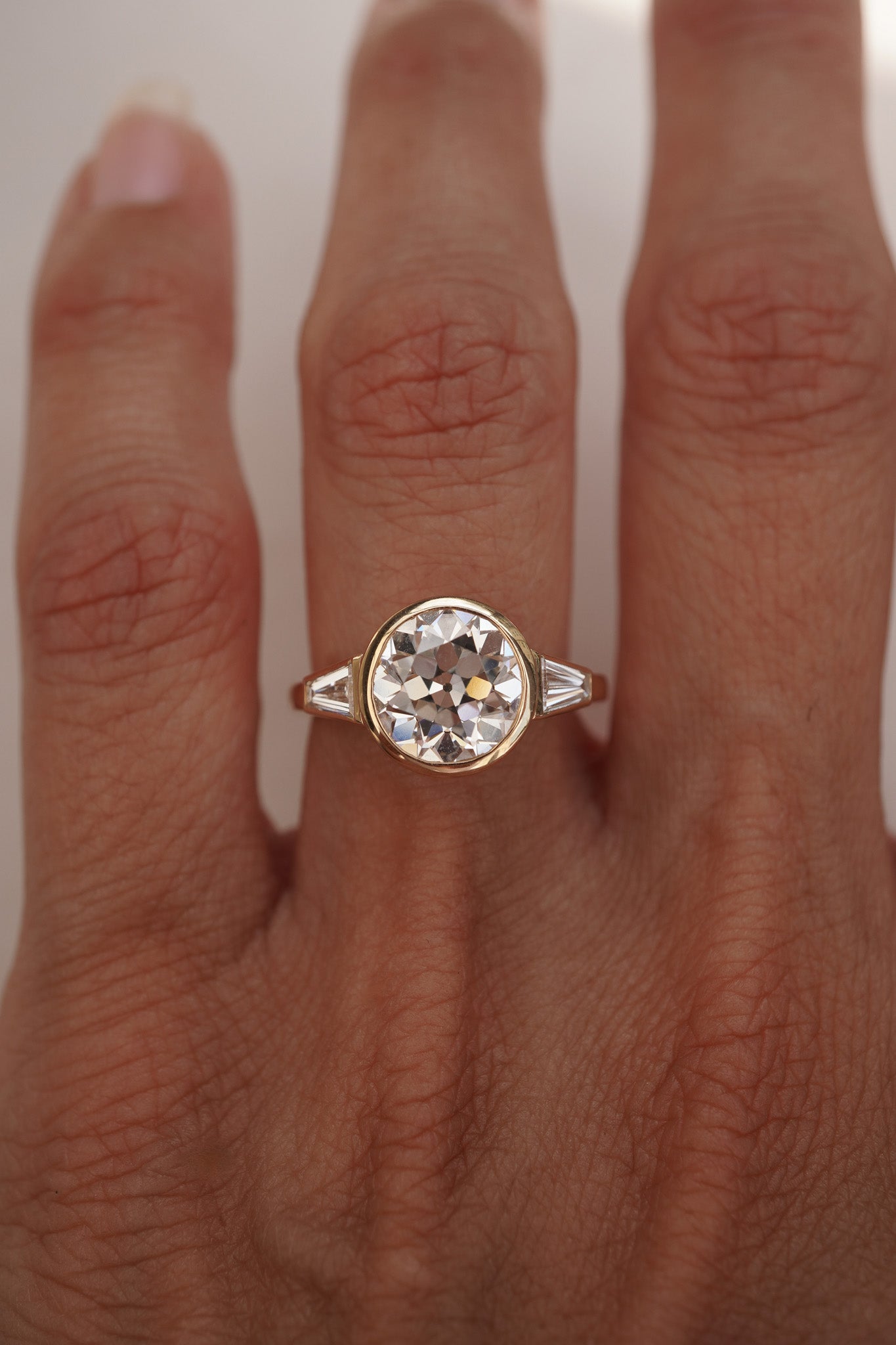 Old European Three Stone Ring
