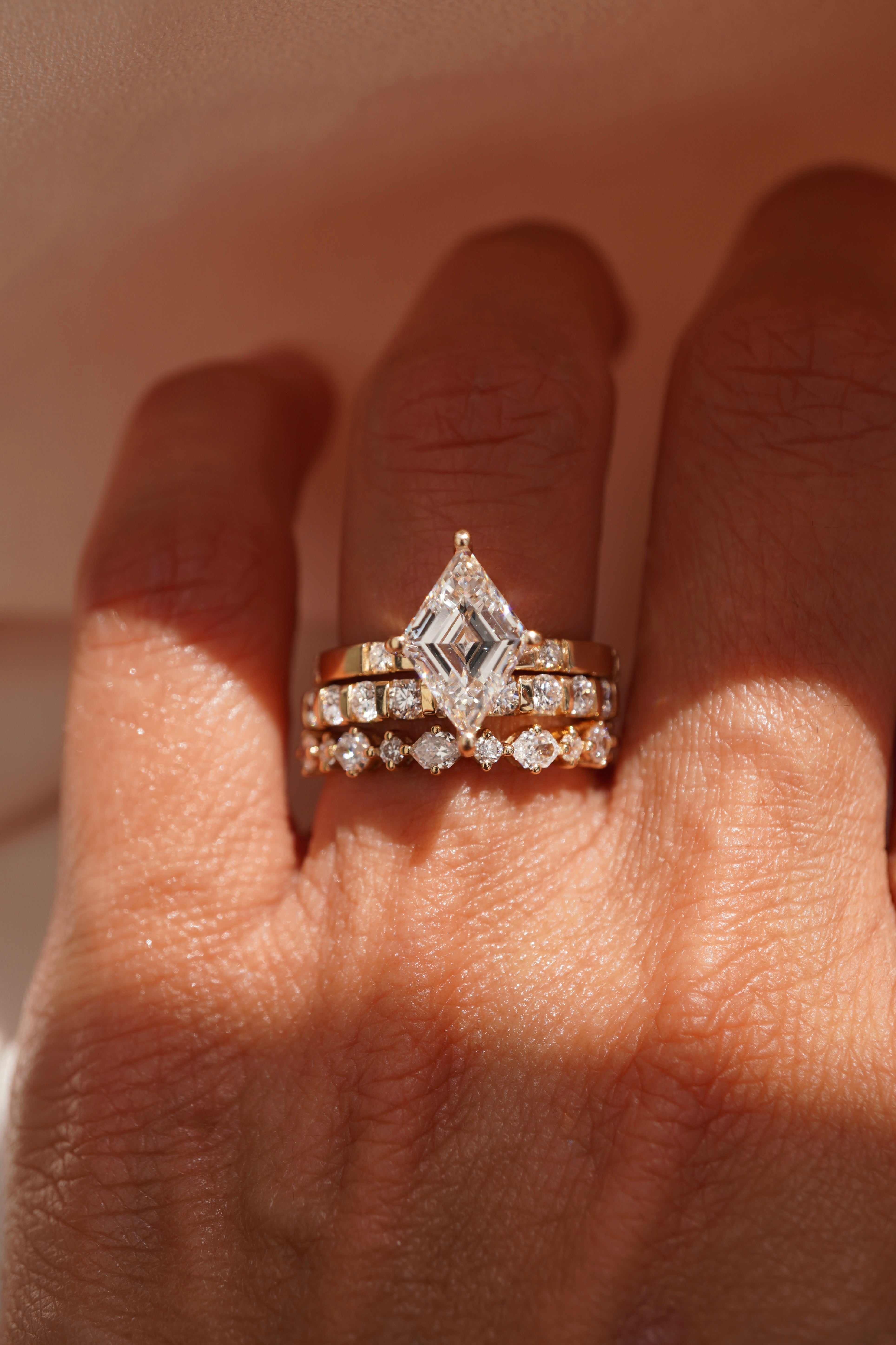 Lozenge Diamond Inlay Ring