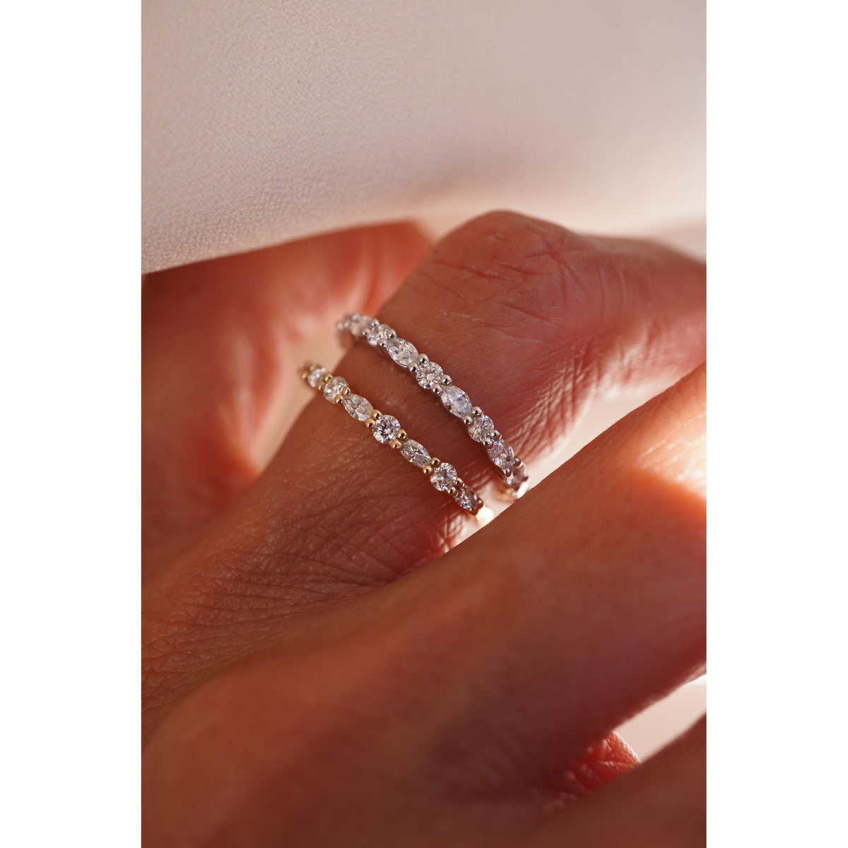 Petite Marquise and Round Diamond Band