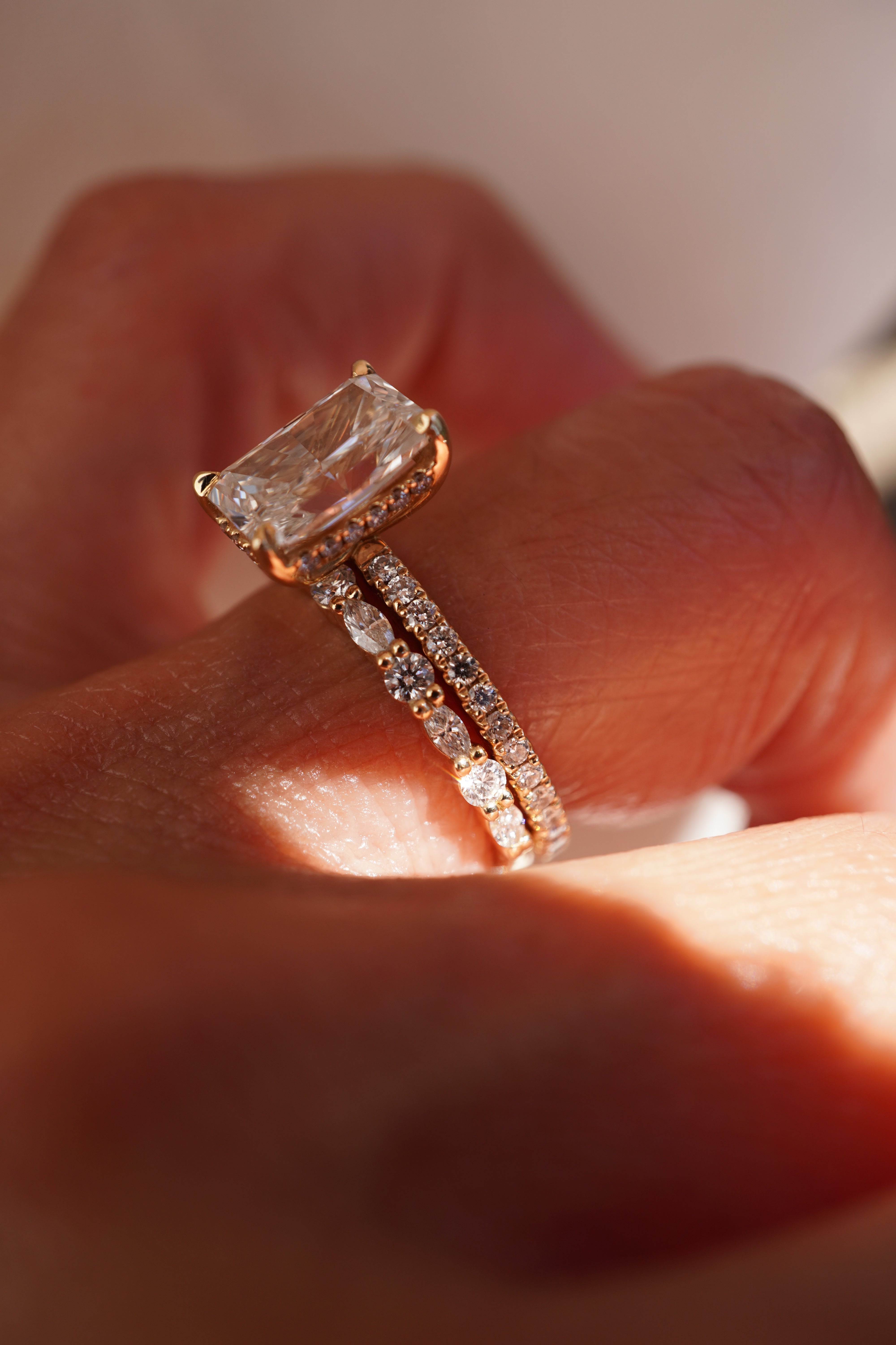 Petite Marquise and Round Diamond Band