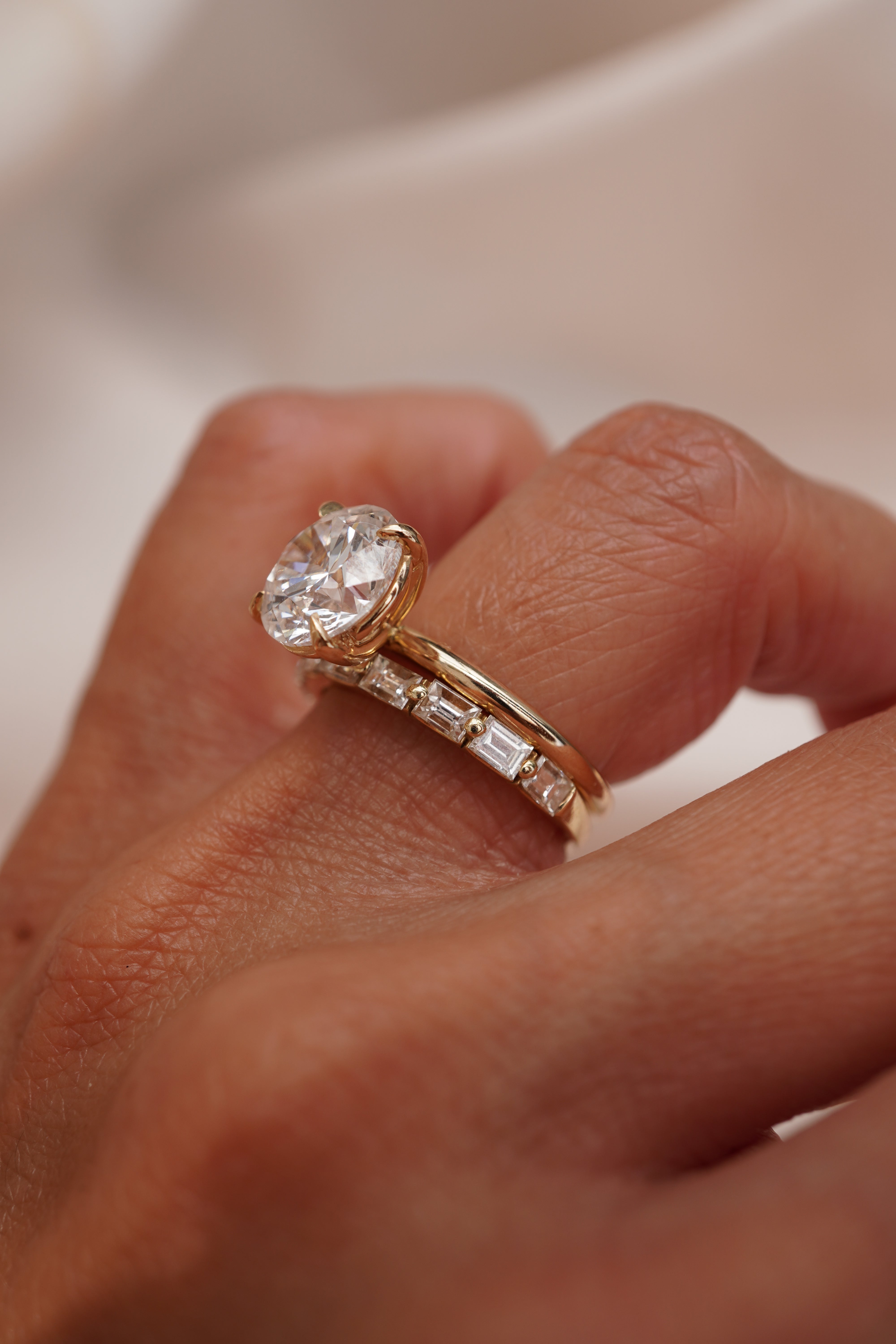 Floating Baguette Diamond Band