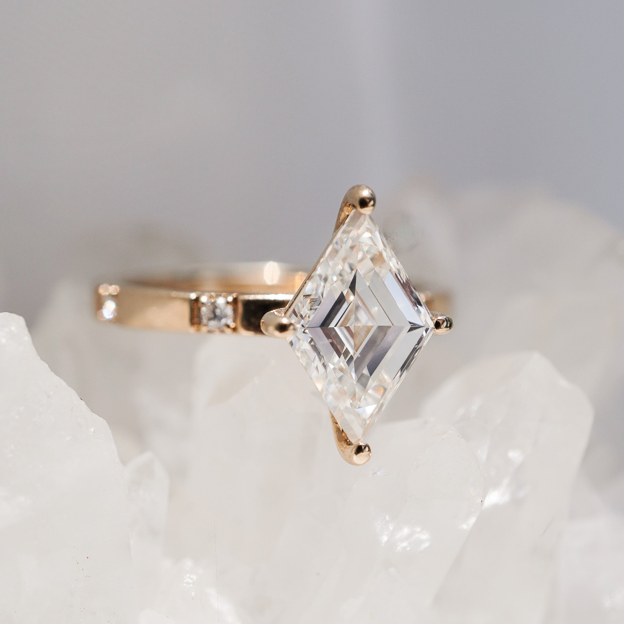 Lozenge Diamond Inlay Ring