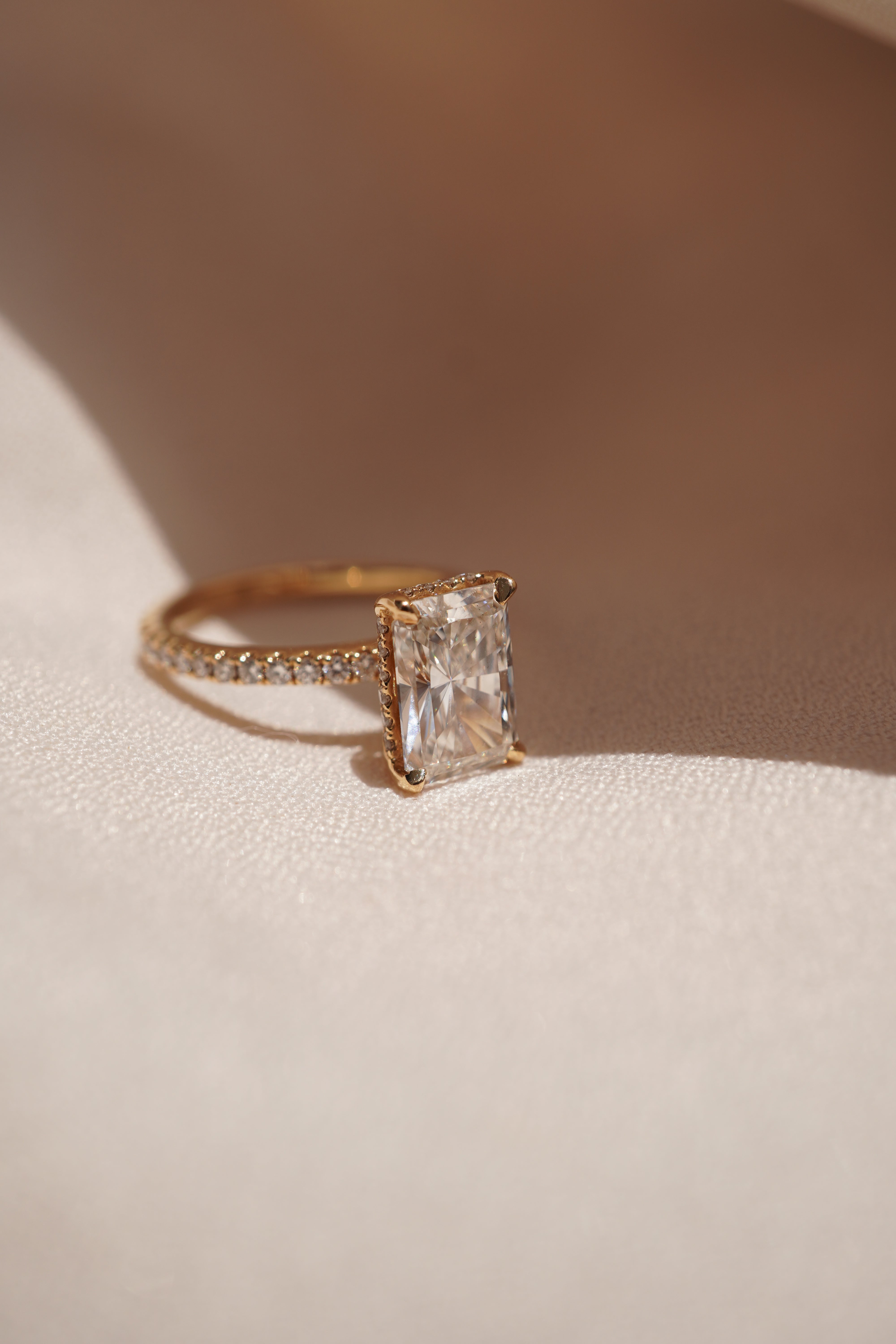 Radiant Accented Solitaire with Hidden Halo