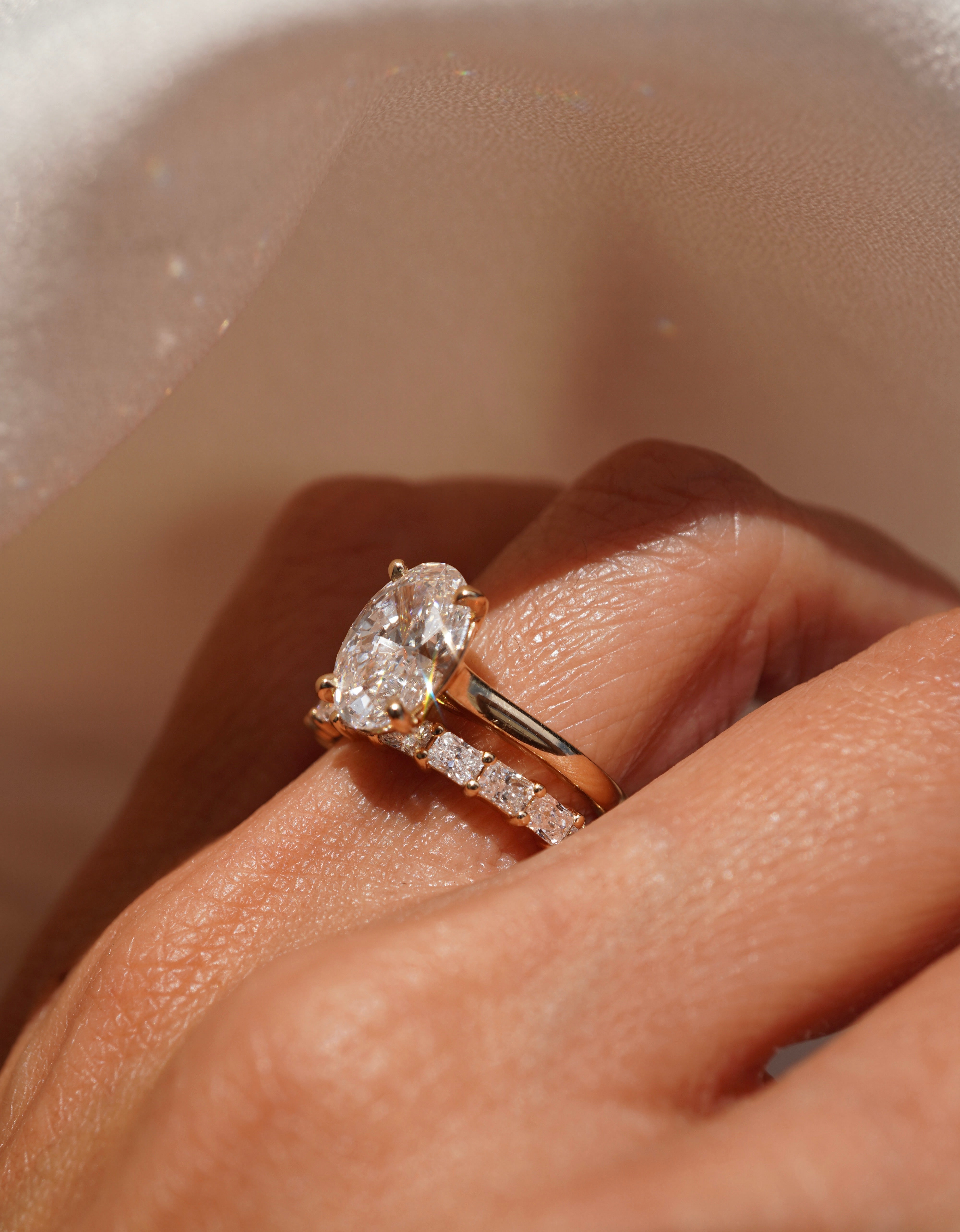 Lab Grown Petite East-West Radiant Band