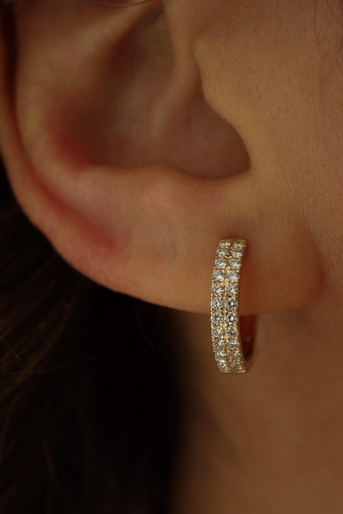 Double Row Diamond Huggies