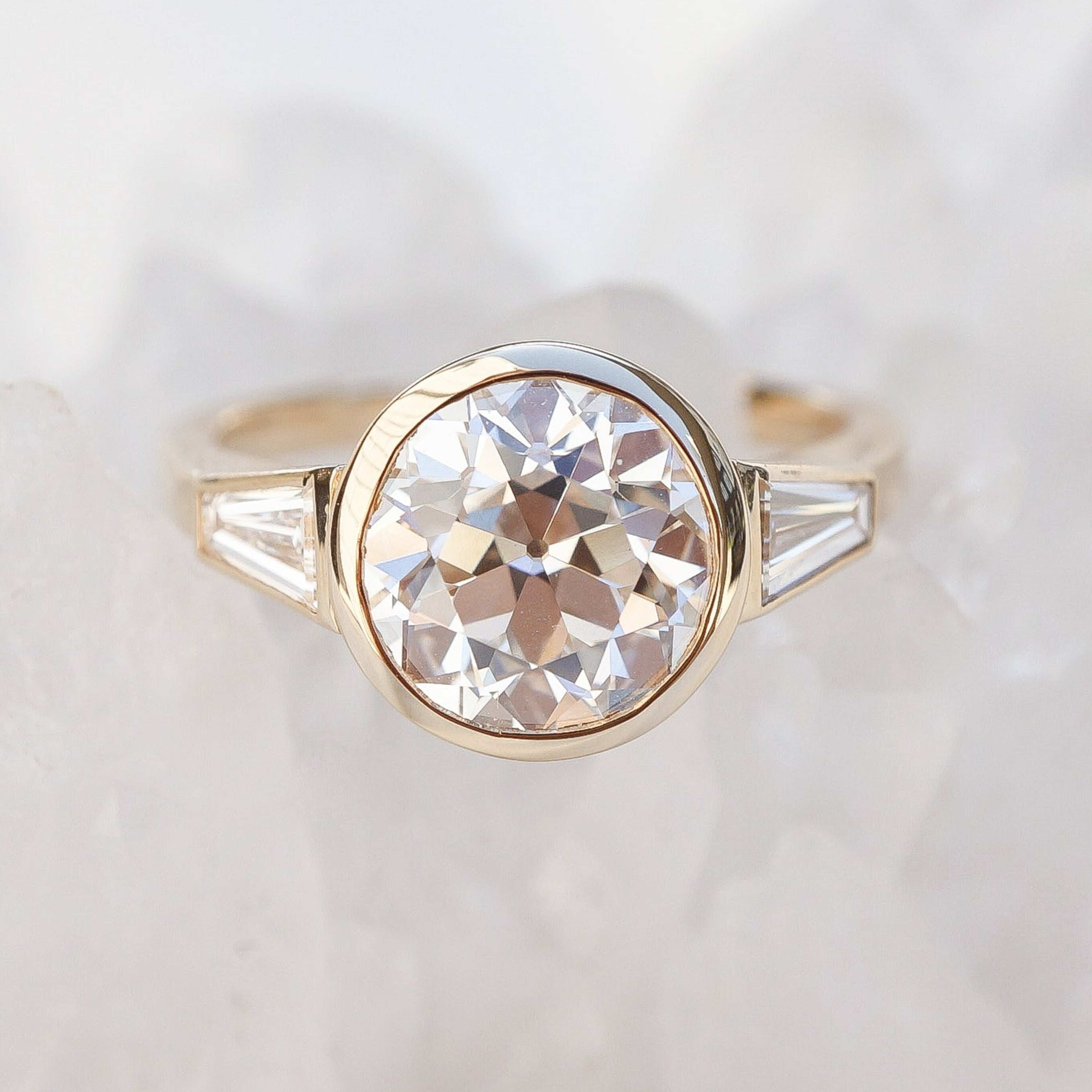 Old European Three Stone Ring