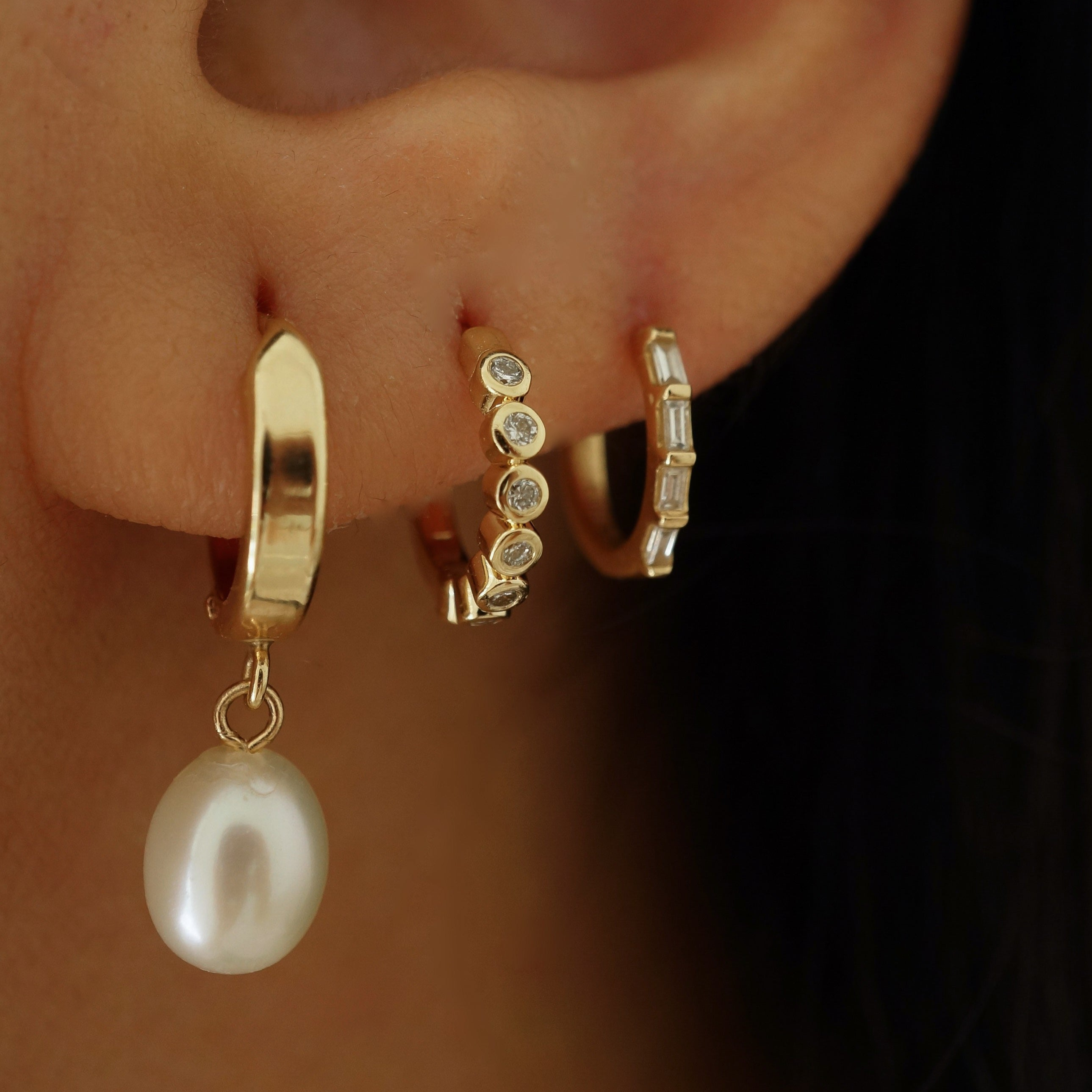 Baguette Huggie Hoops