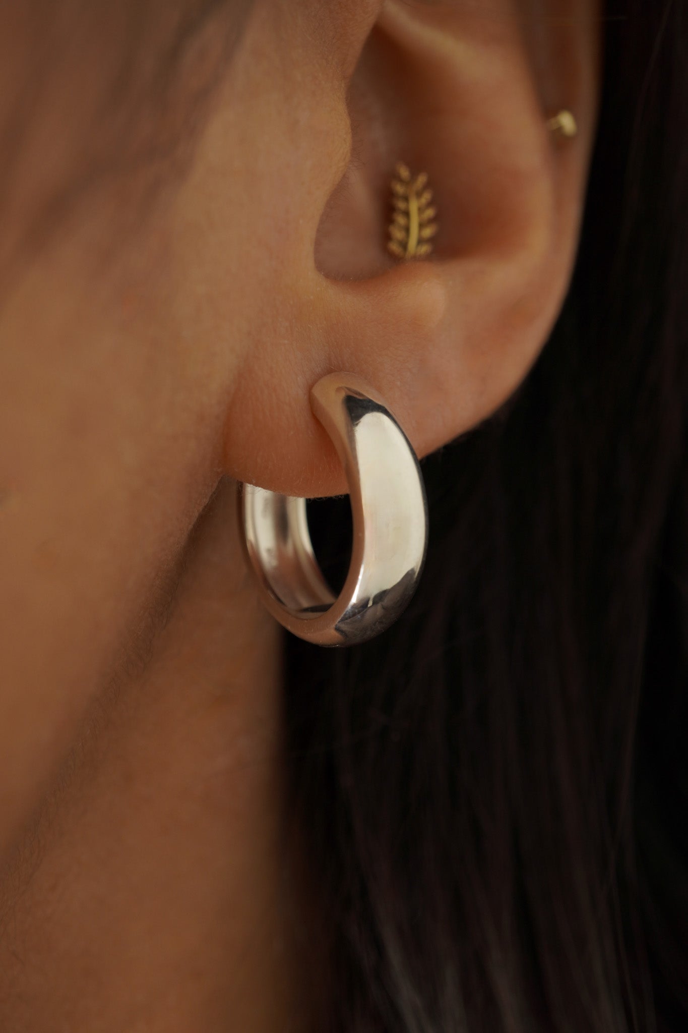 Silver Hinged Hoops