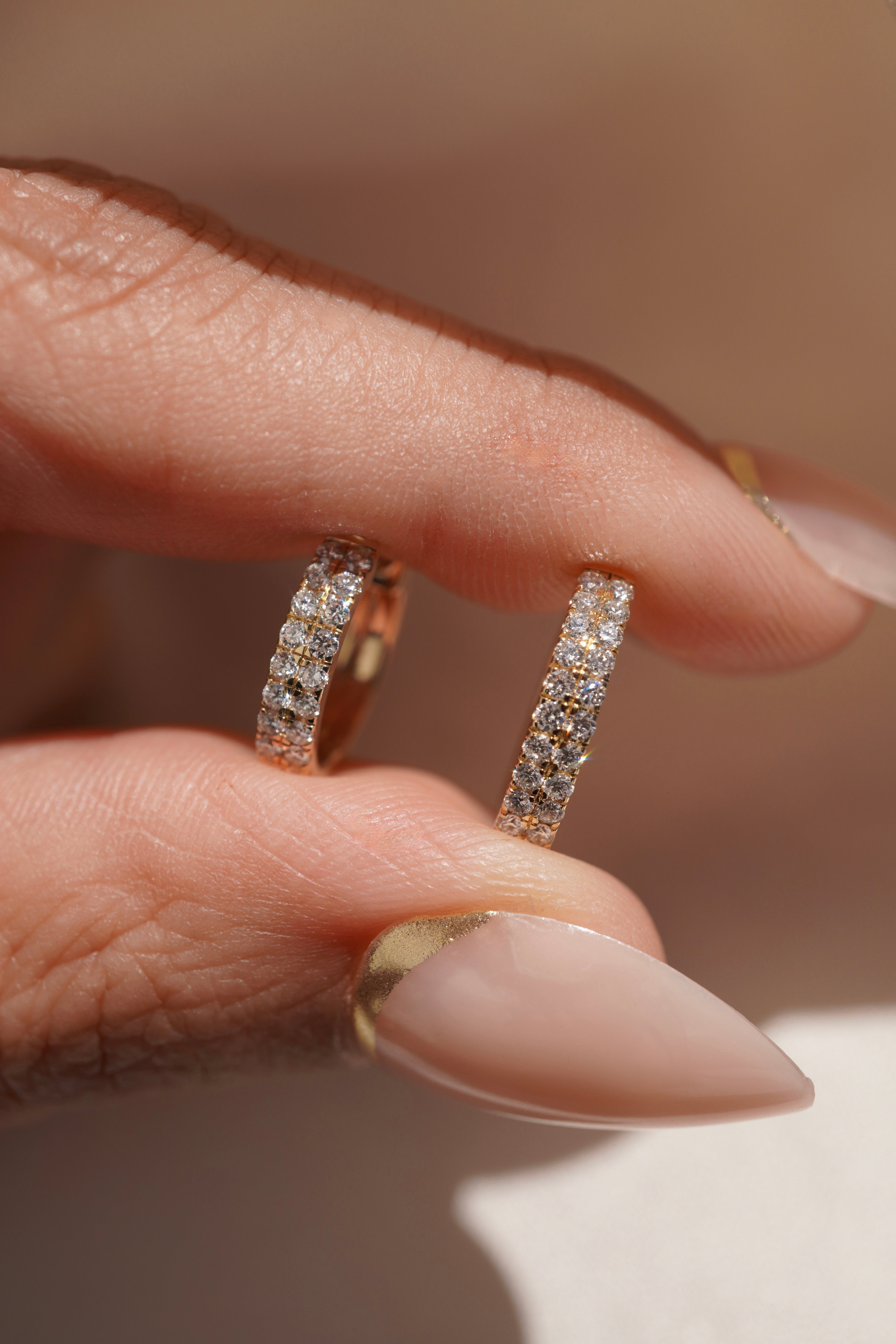 Double Row Diamond Huggies