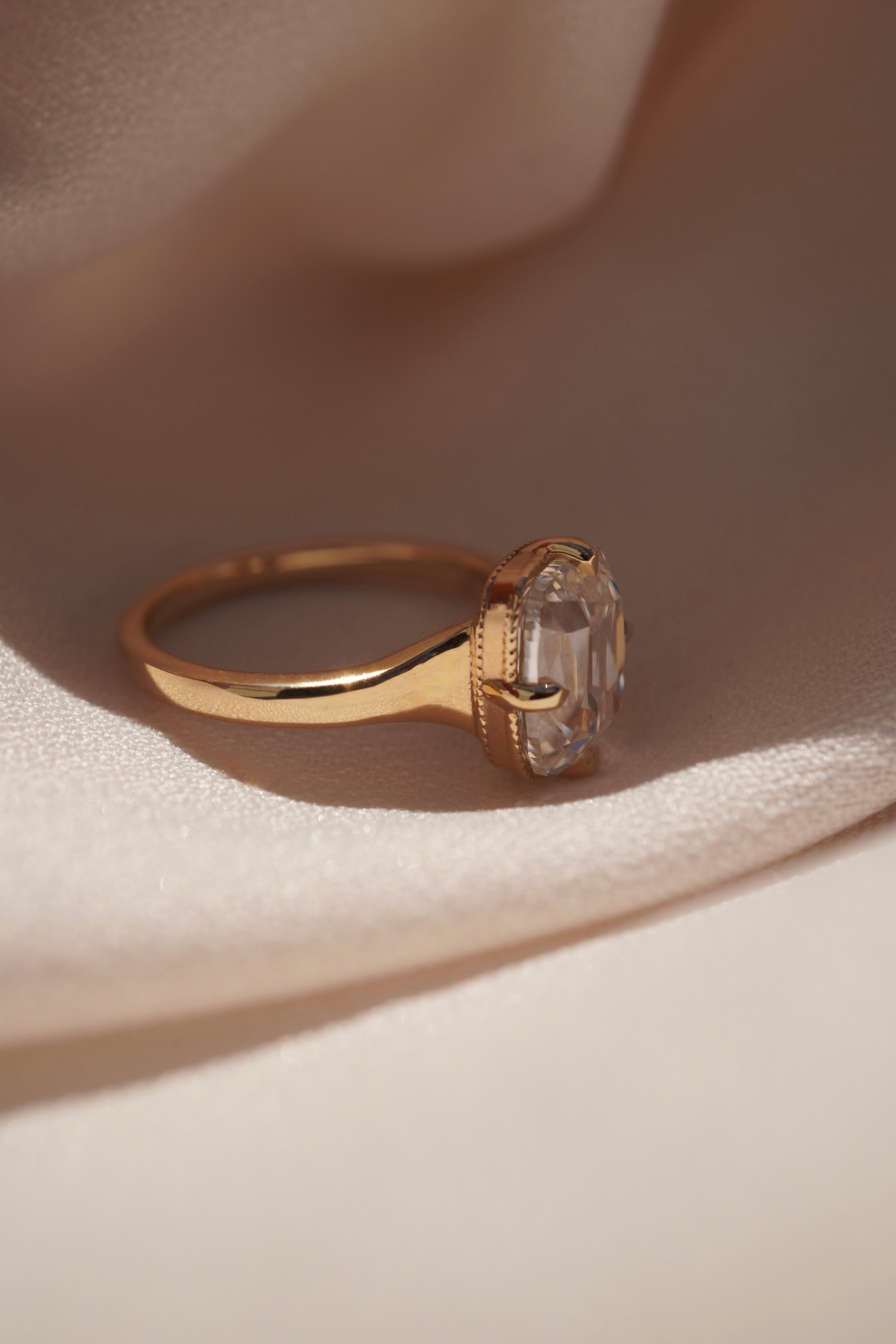 Old Mine Cushion Compass Ring