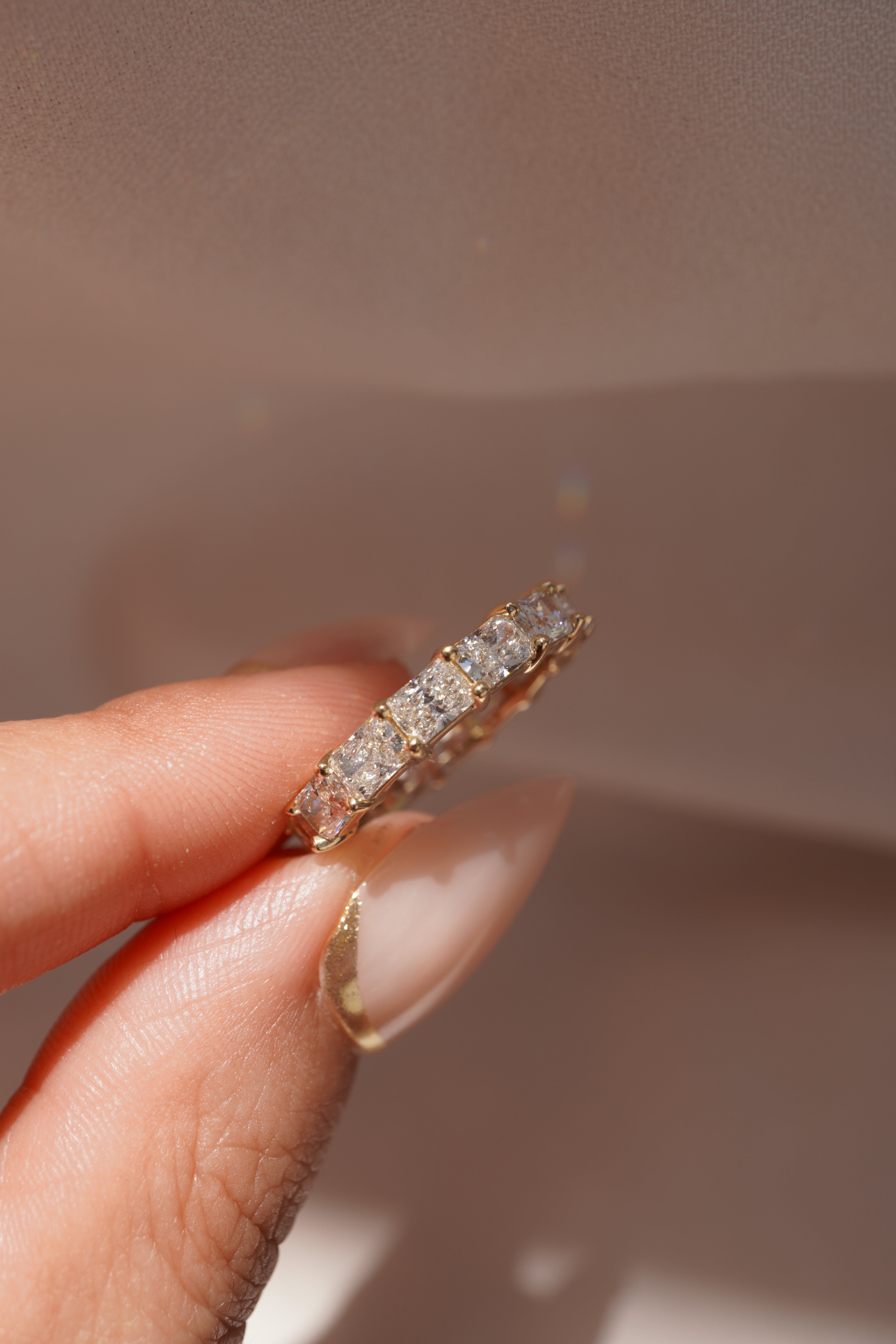 Large Lab Grown East-West Radiant Eternity Band