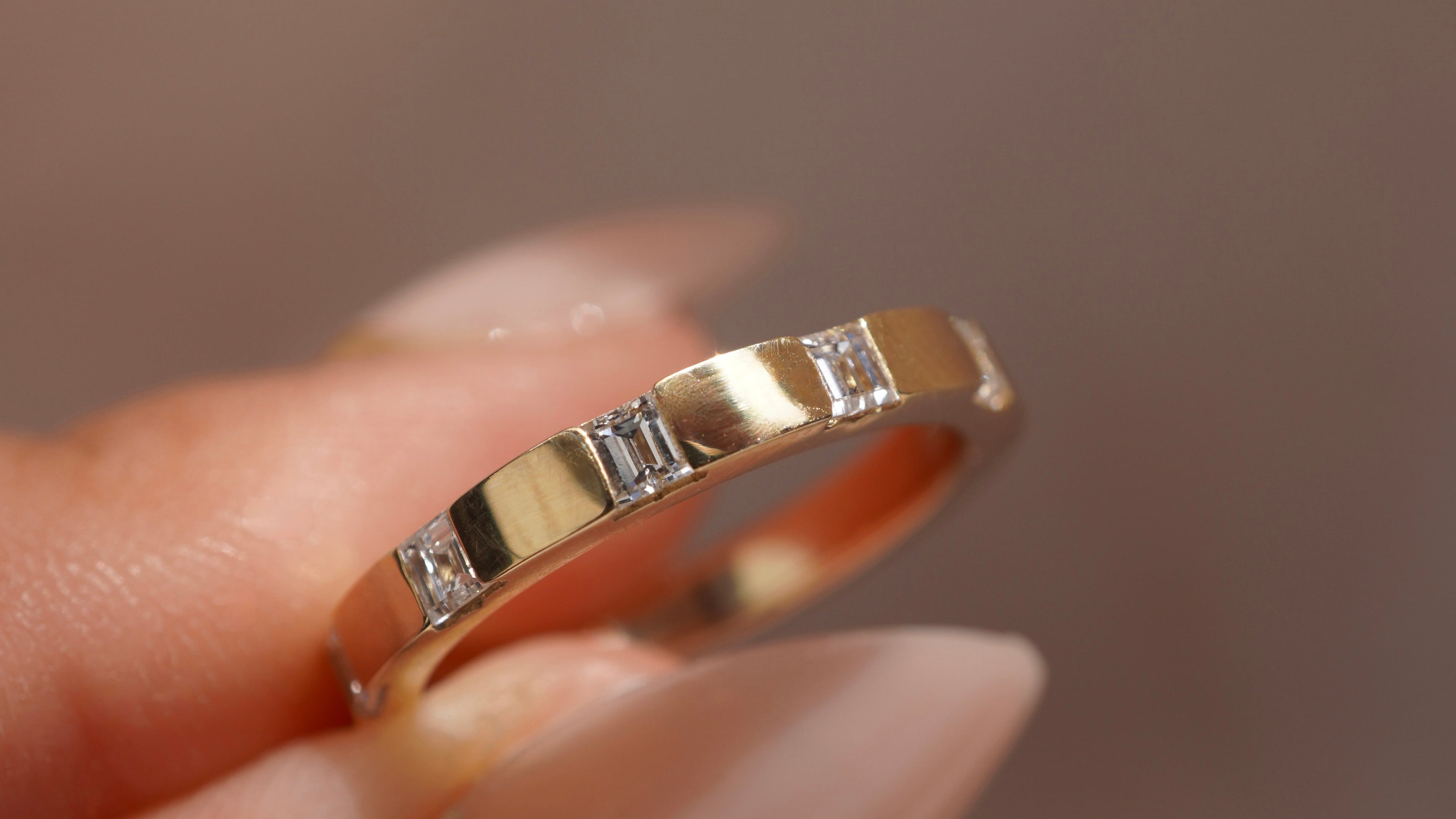 Square Baguette Inlay Band