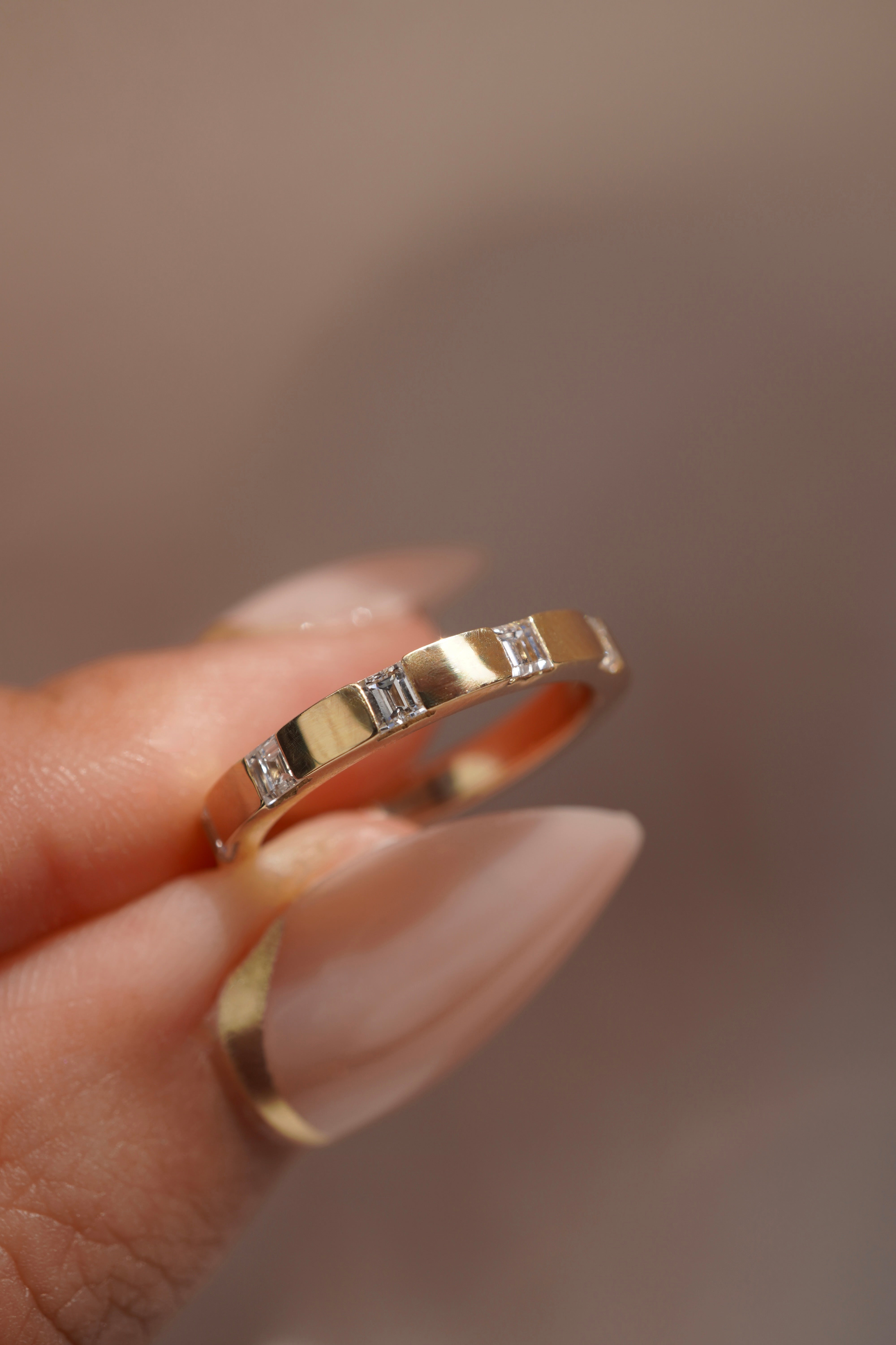 Square Baguette Inlay Band