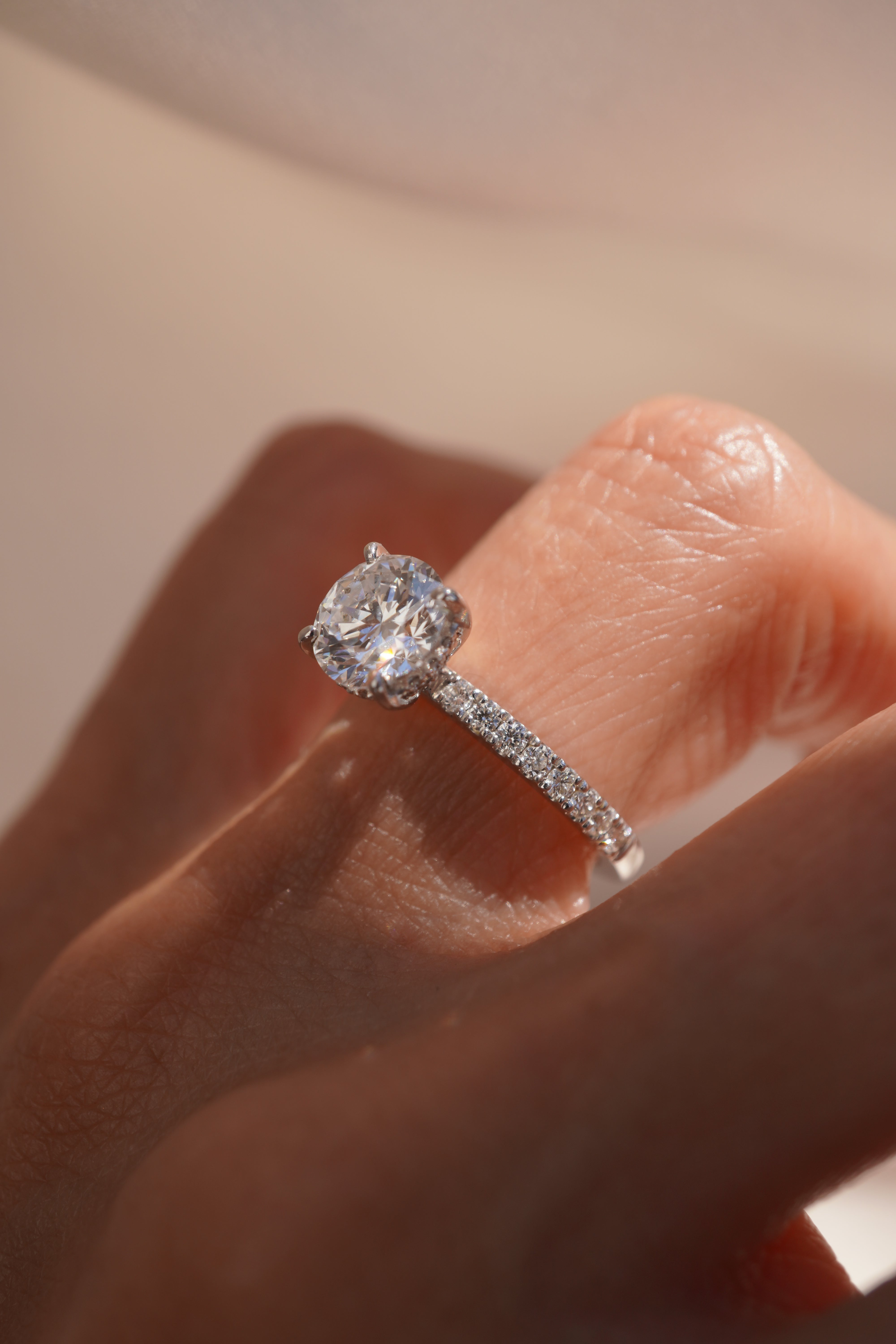 Round Accented Solitaire with Hidden Halo