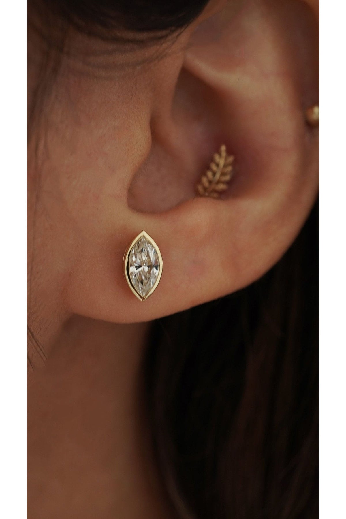 Marquise Bezel Diamond Studs