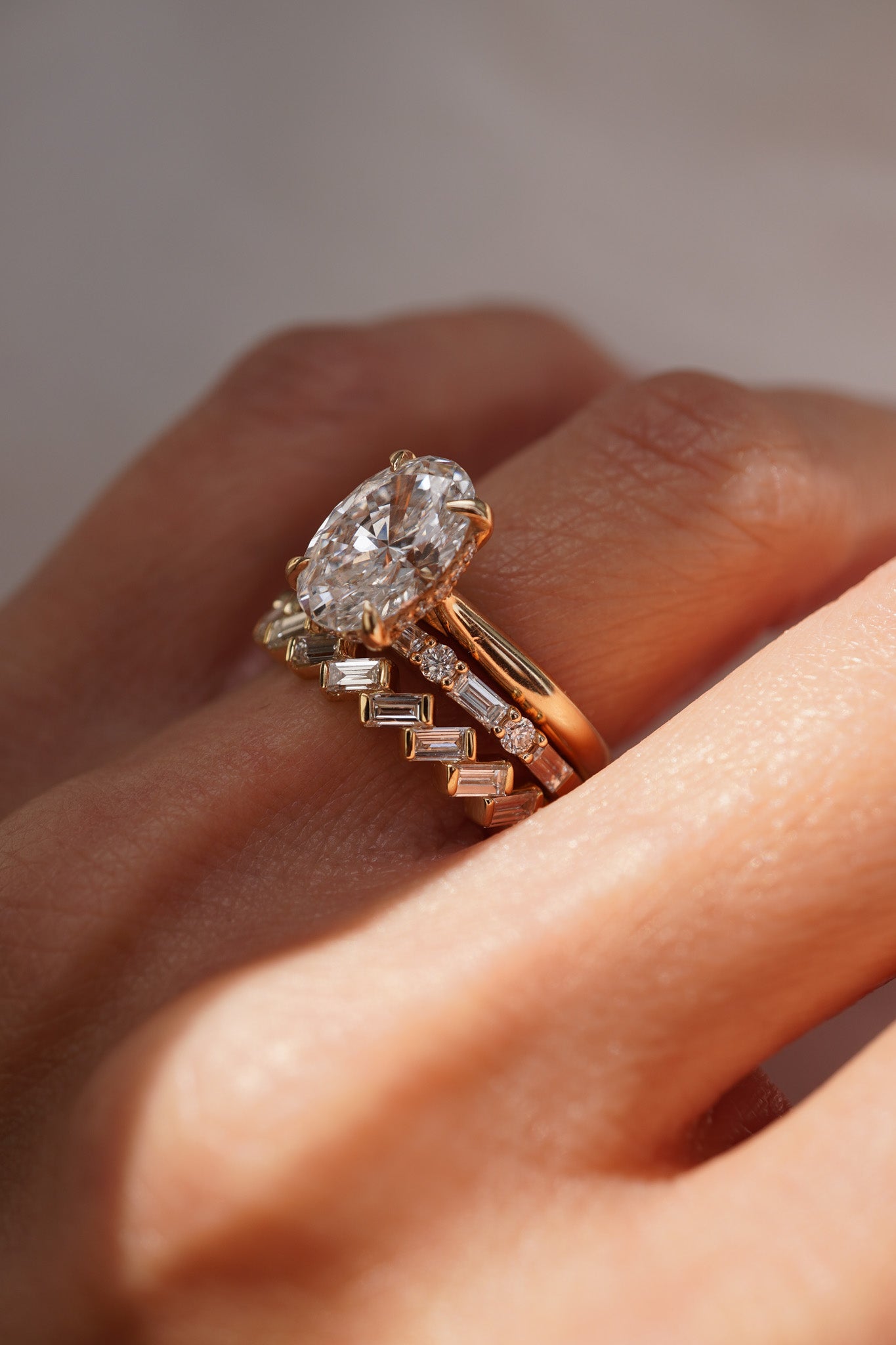 Lab Grown Petite Alternating Baguette & Round Diamond Band