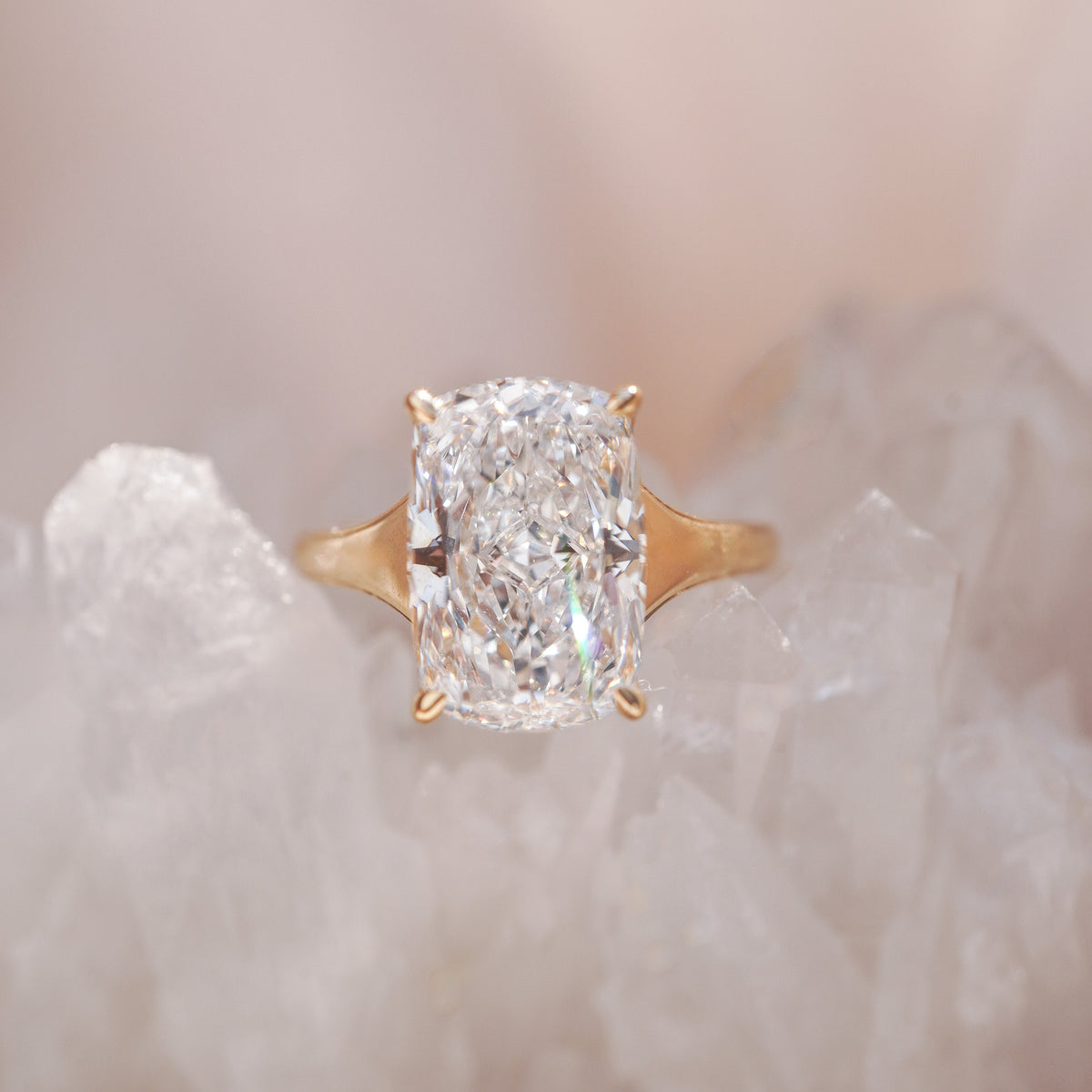 Stella Elongated Cushion Diamond Ring