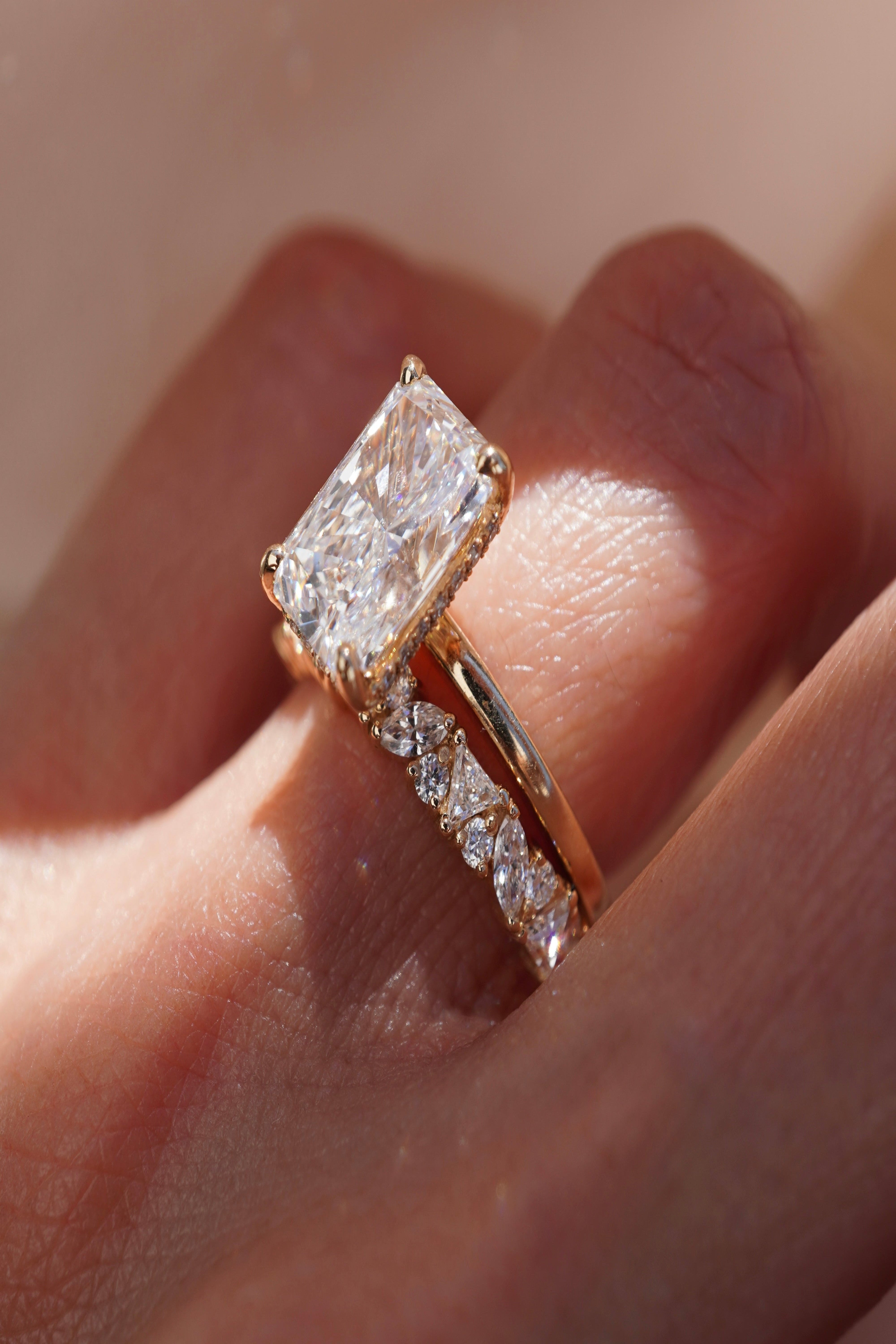 Lab Grown Mixed Trillion Diamond Band