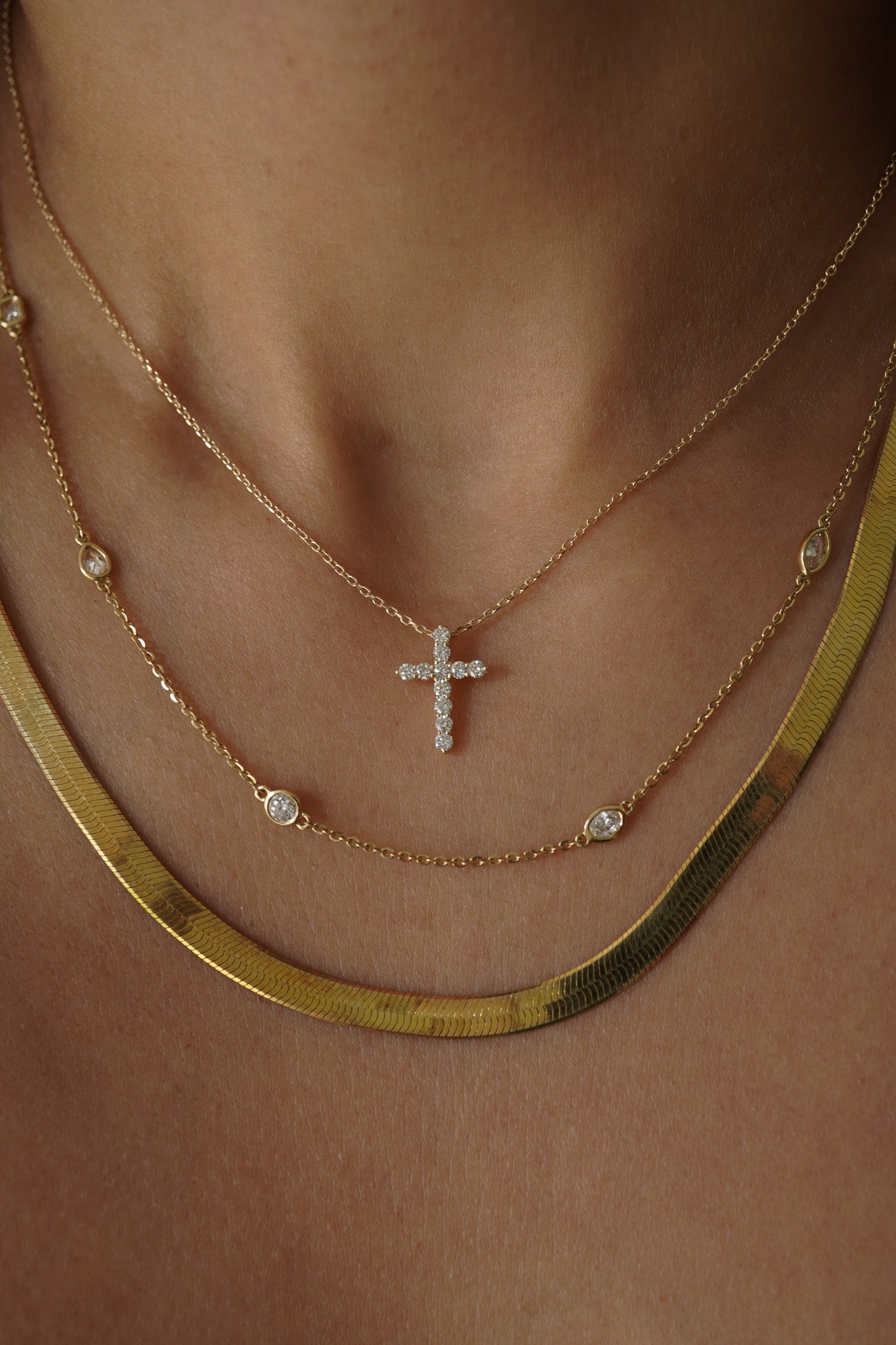 Petite Diamond Cross Necklace