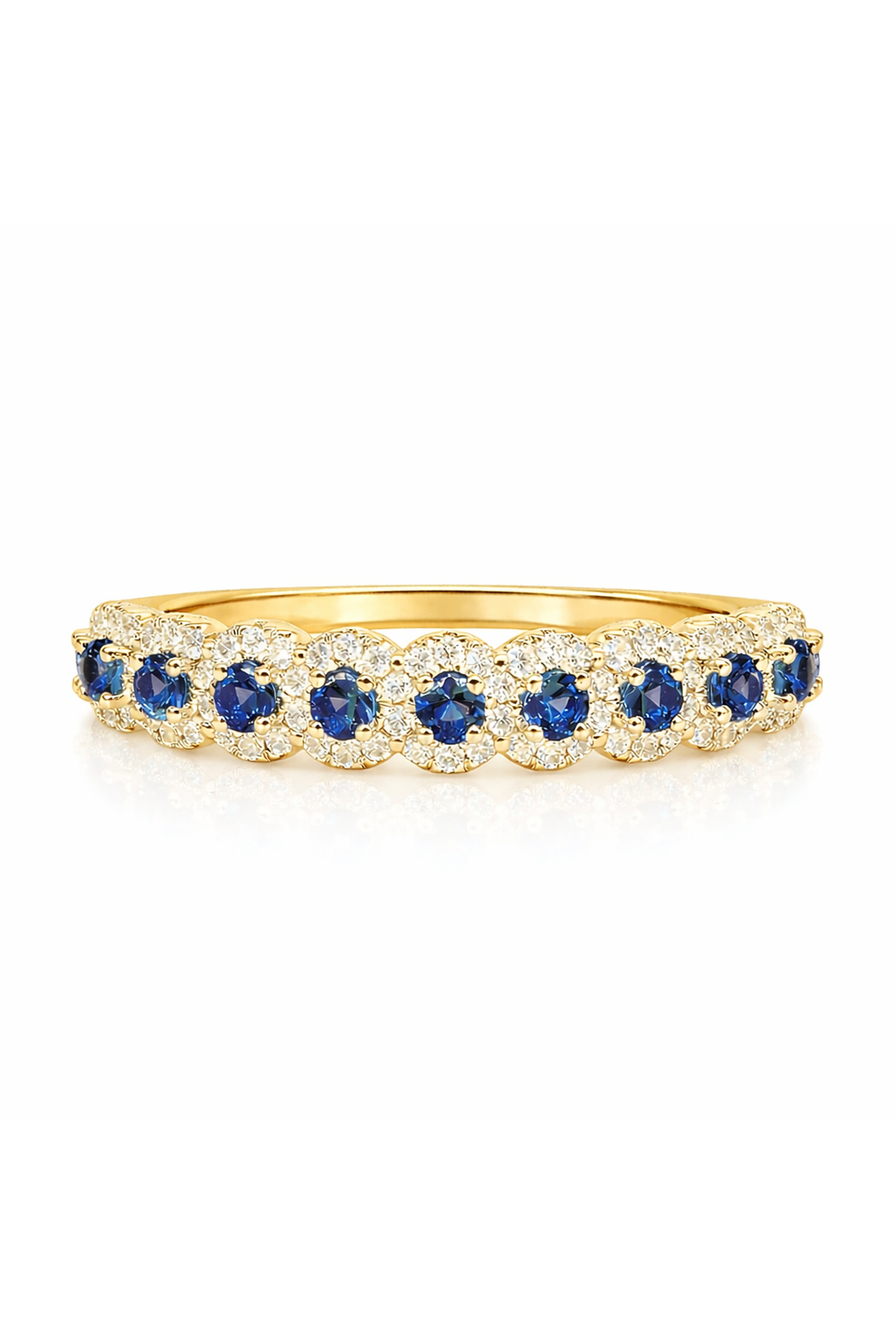 Sapphire and Diamond Halo Band