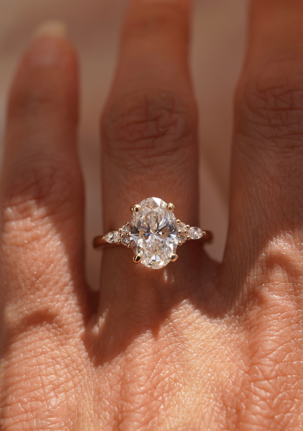 Cosmic Oval Diamond Engagement Ring