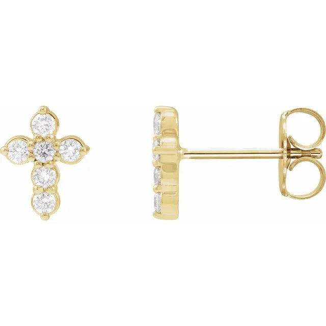 Diamond Cross Studs