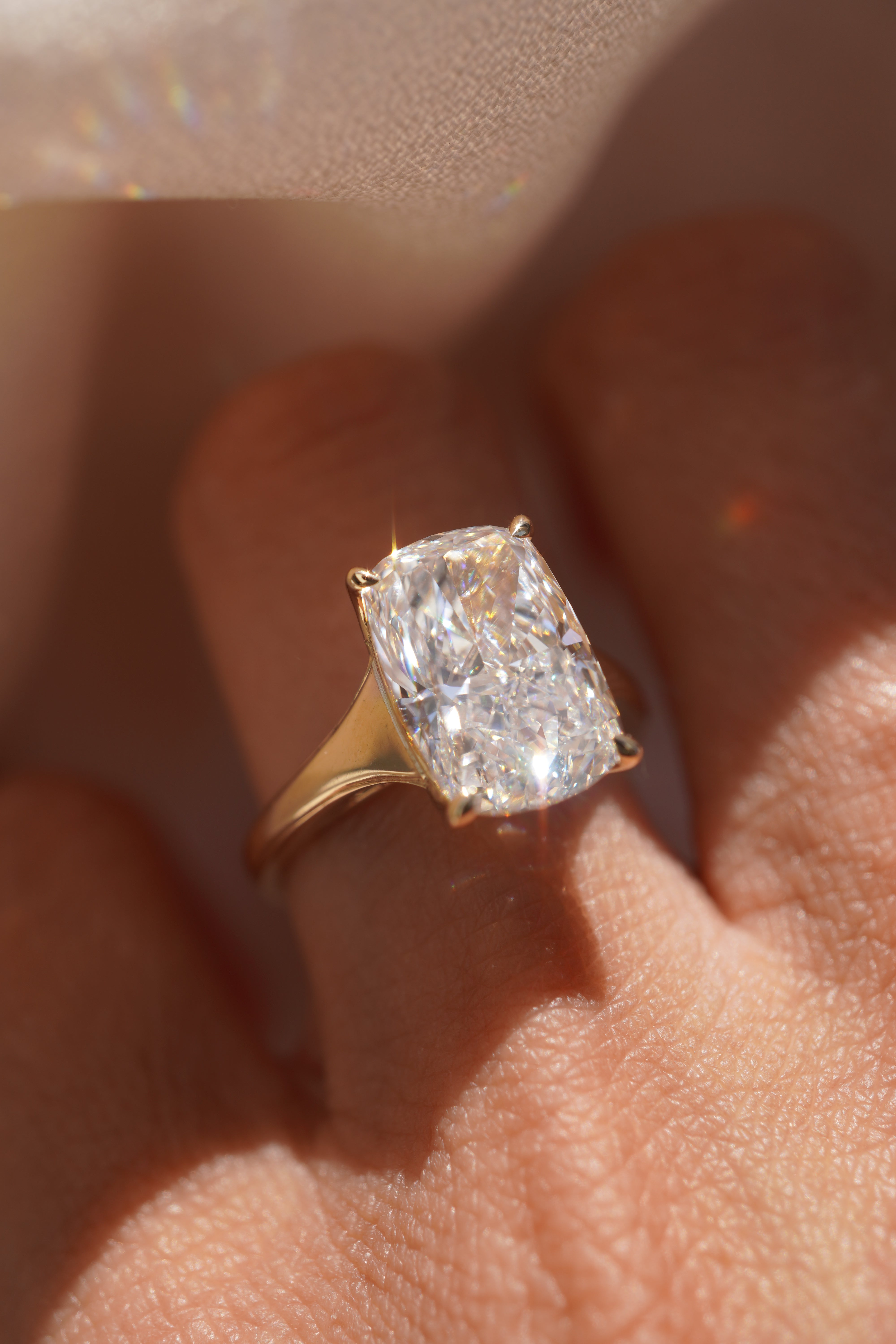 Stella Elongated Cushion Diamond Ring