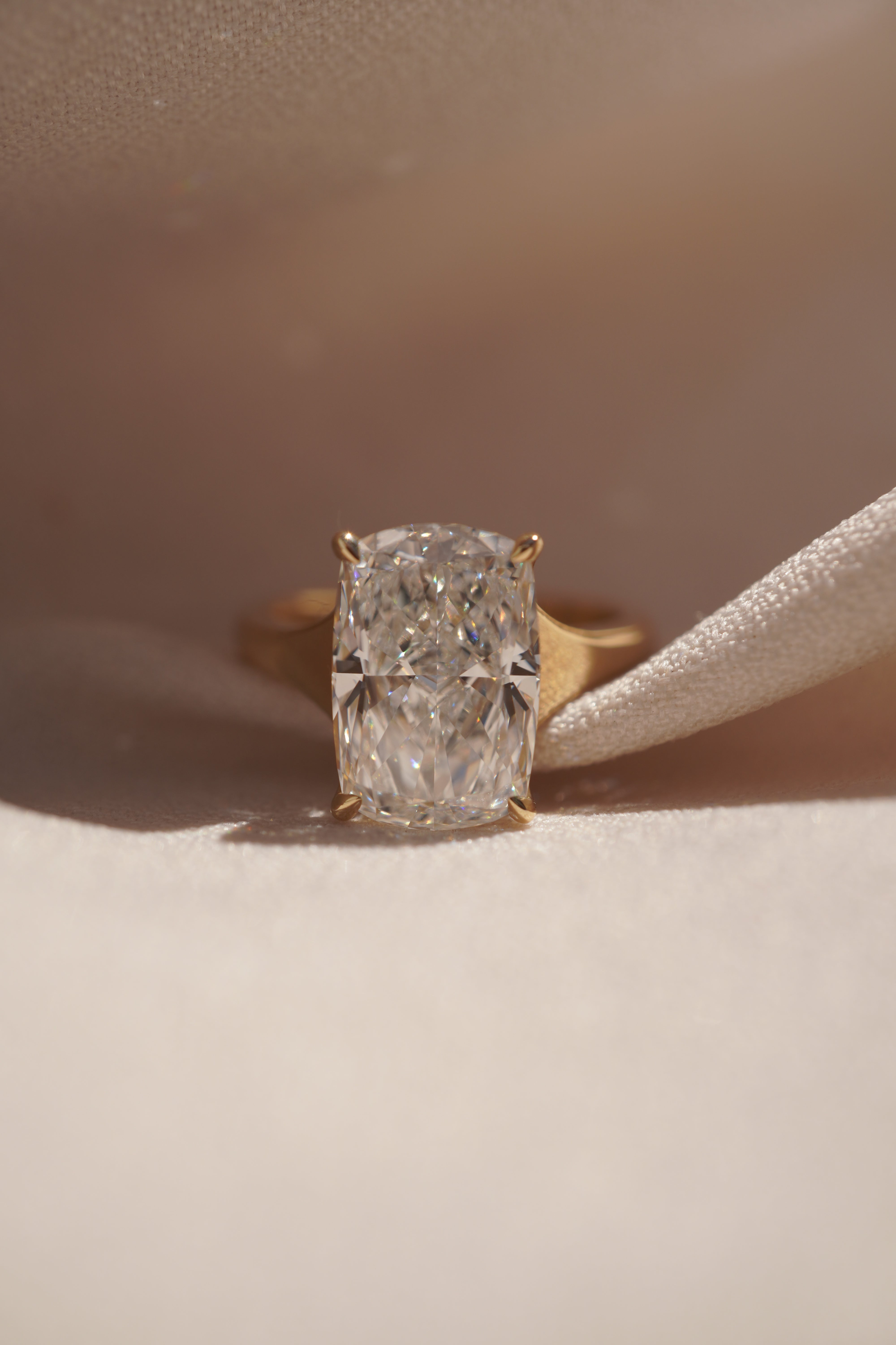 Stella Elongated Cushion Diamond Ring