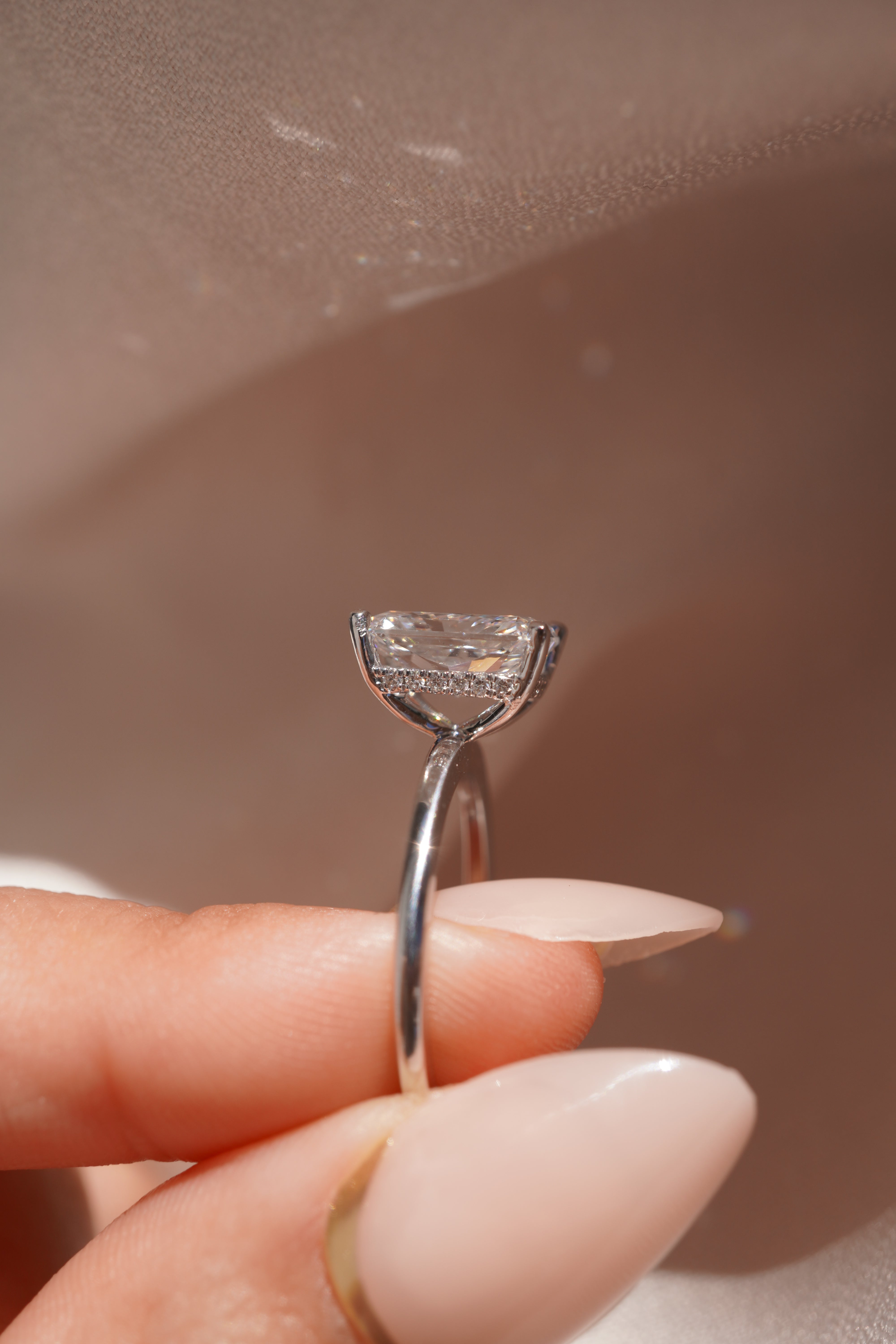 Radiant Solitaire with Hidden Halo