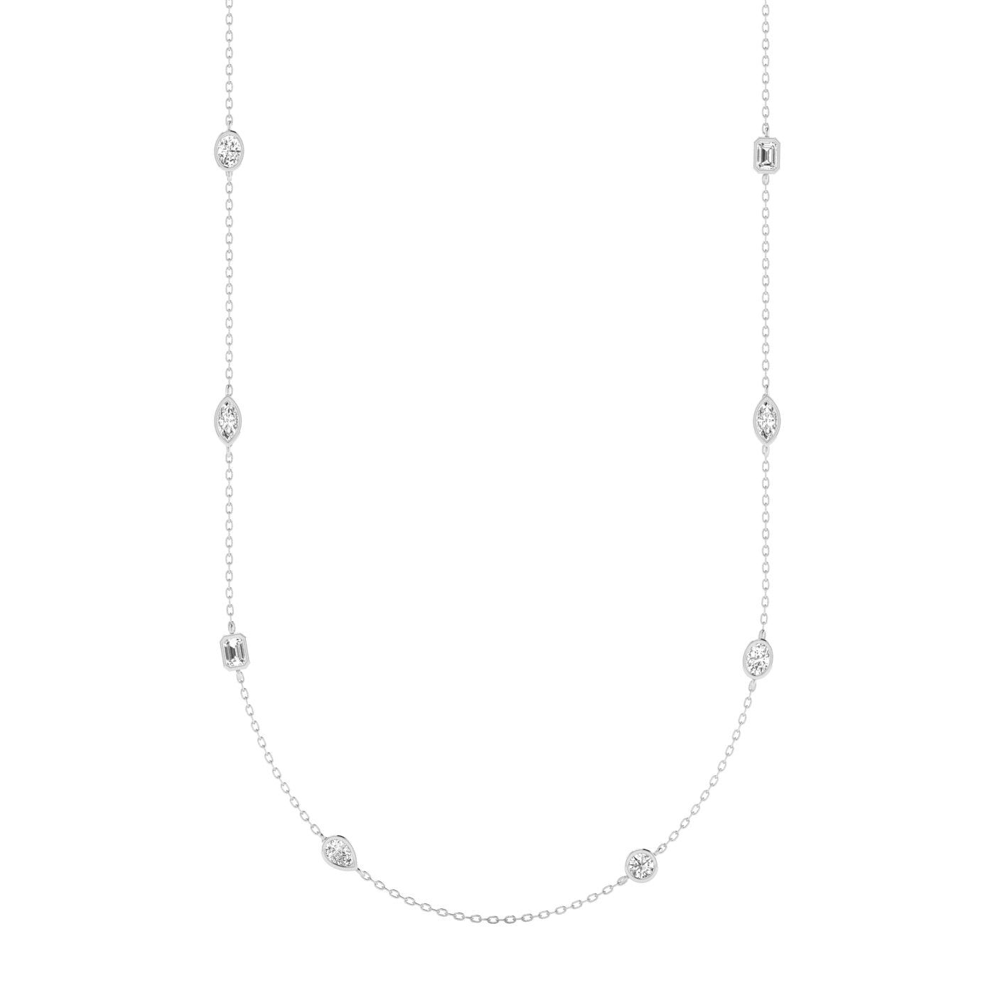 Multi-Shape Diamond Distance Necklace