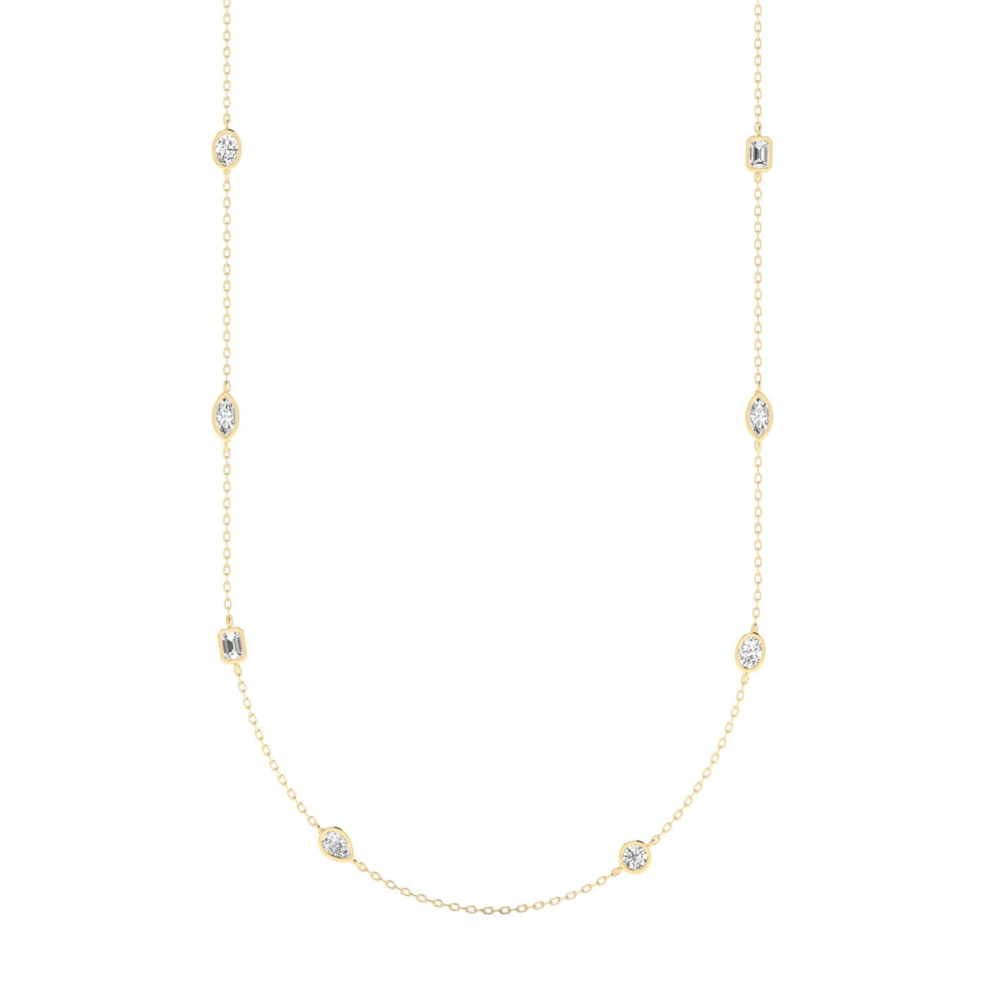 Multi-Shape Diamond Distance Necklace