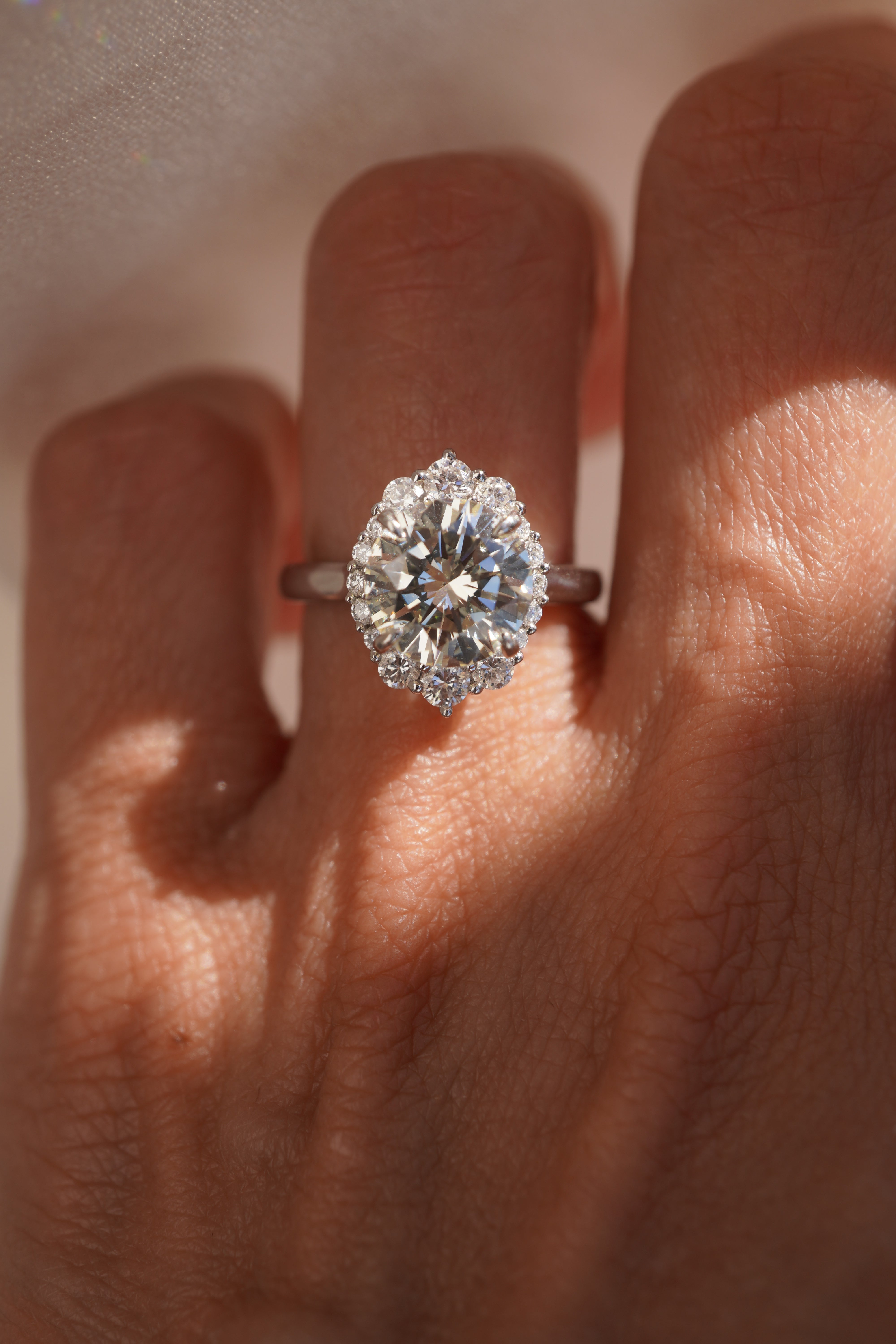 Snowflake Halo Diamond Ring