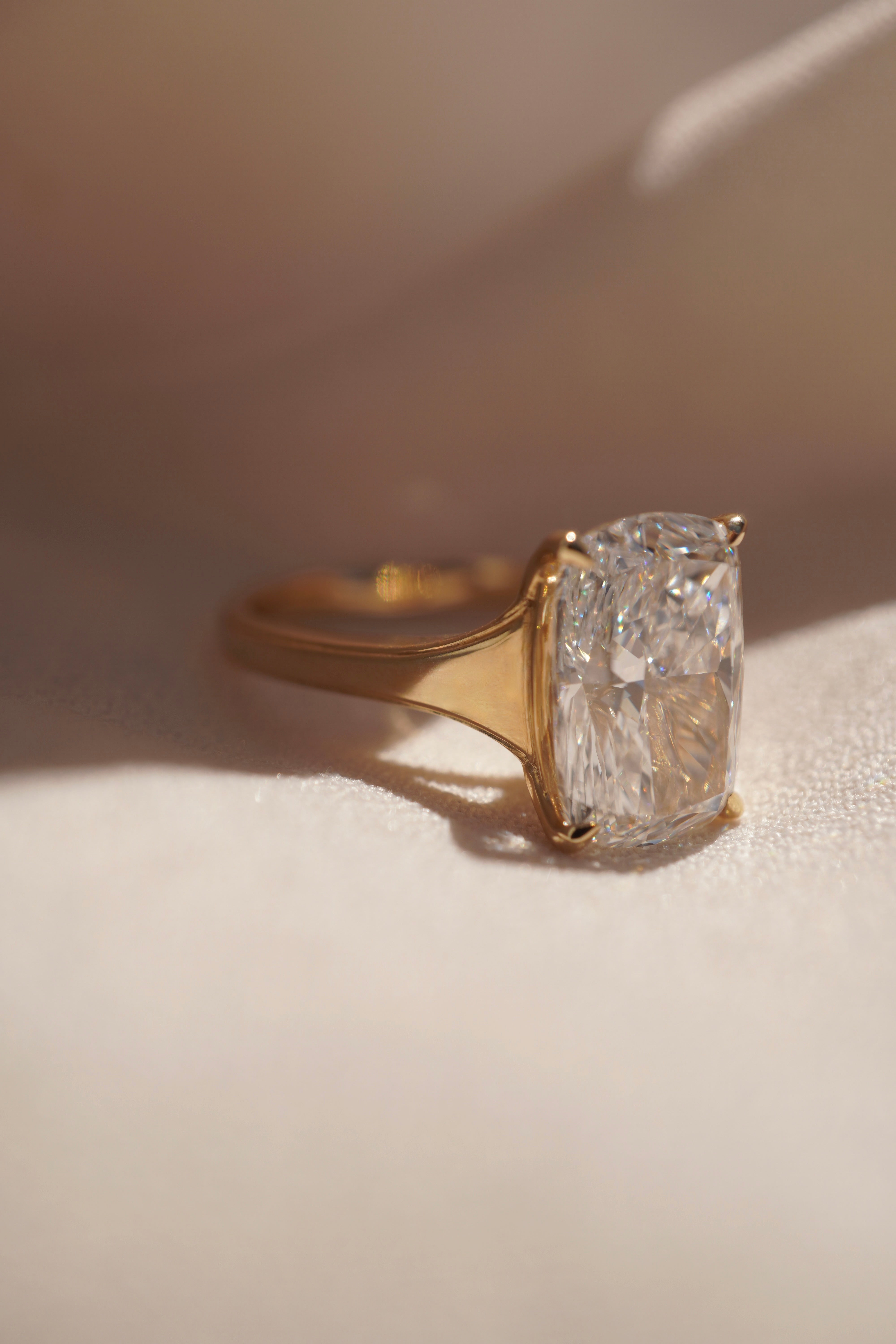 Stella Elongated Cushion Diamond Ring