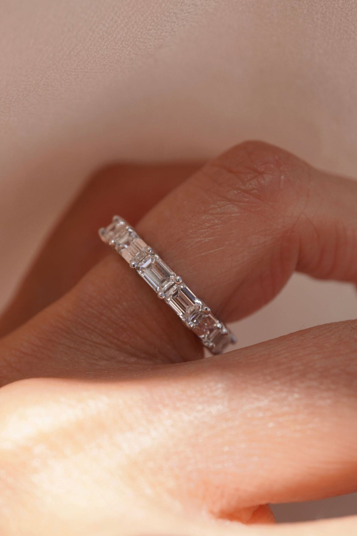Vault East-West Emerald Diamond Eternity Band